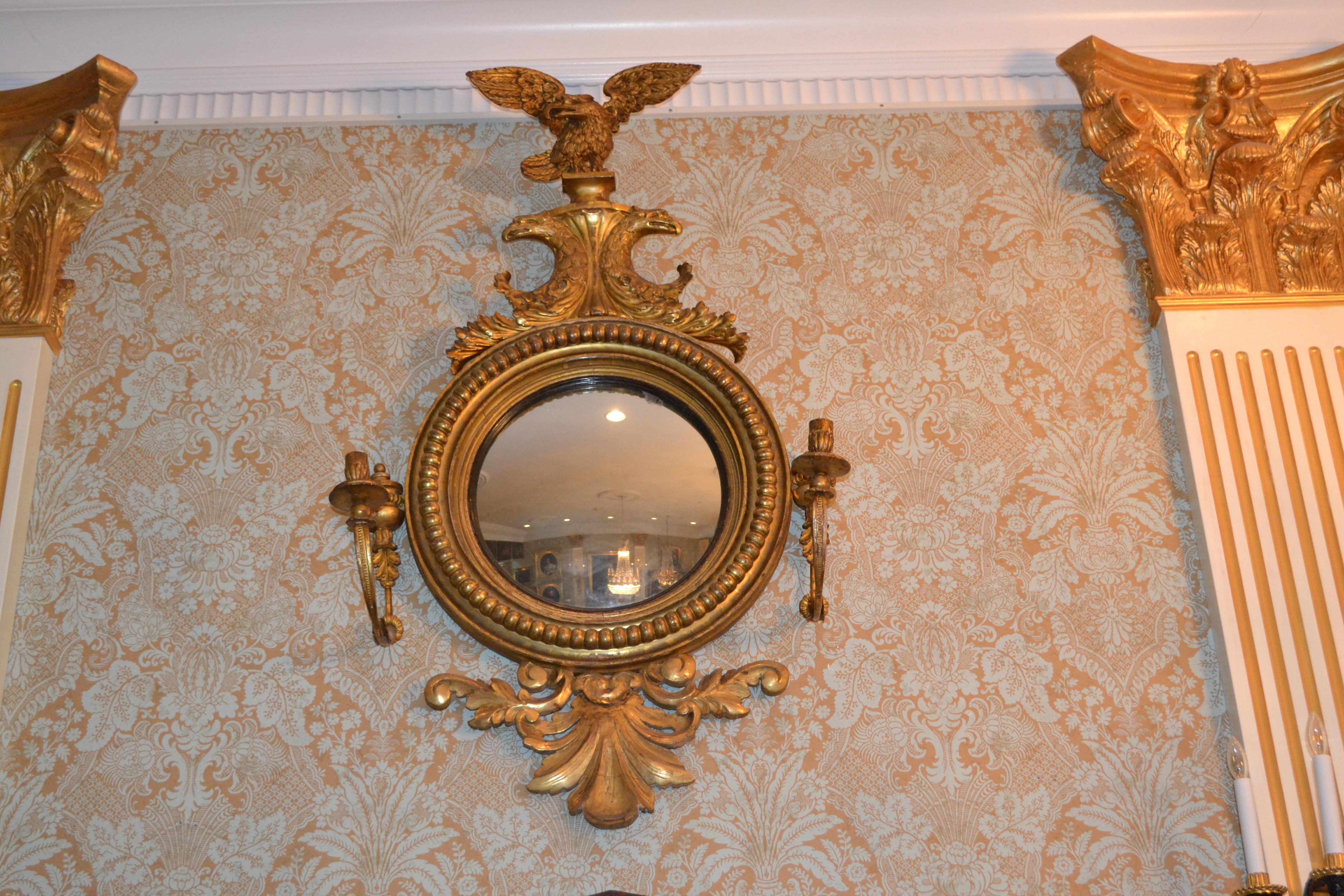 Early 19 Century English Regency Convex Mirror For Sale 9