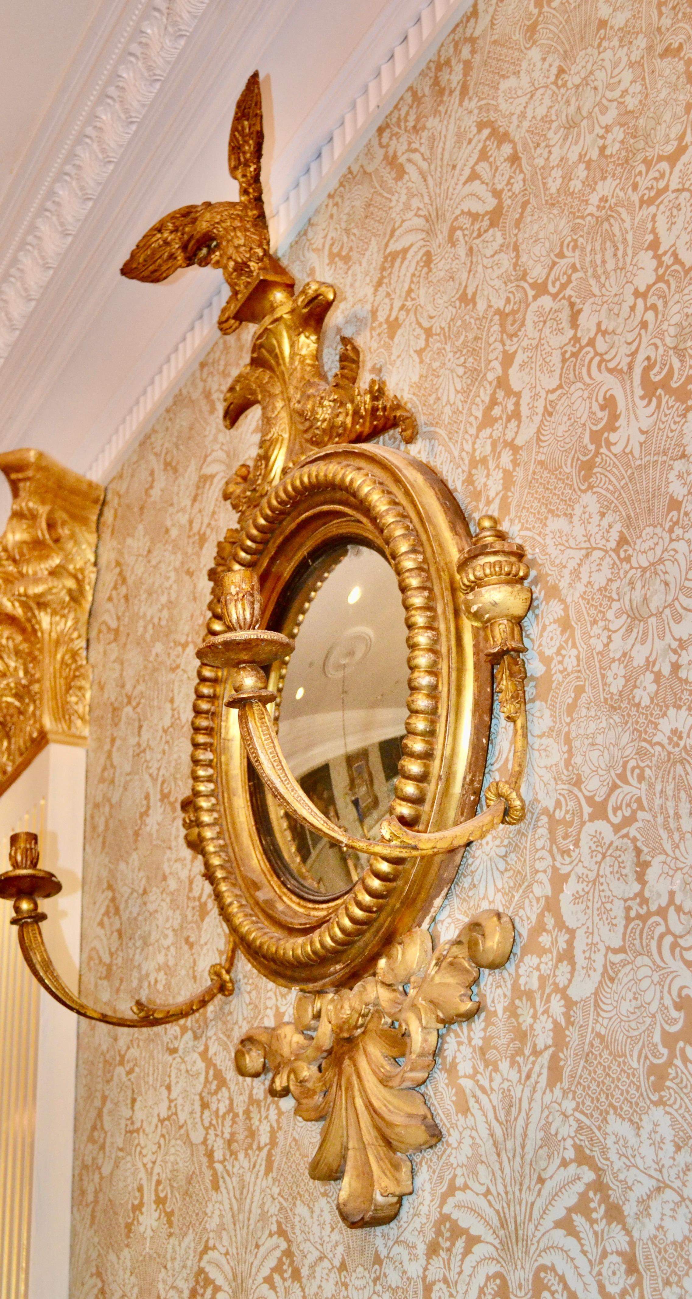 Early 19 Century English Regency Convex Mirror For Sale 3