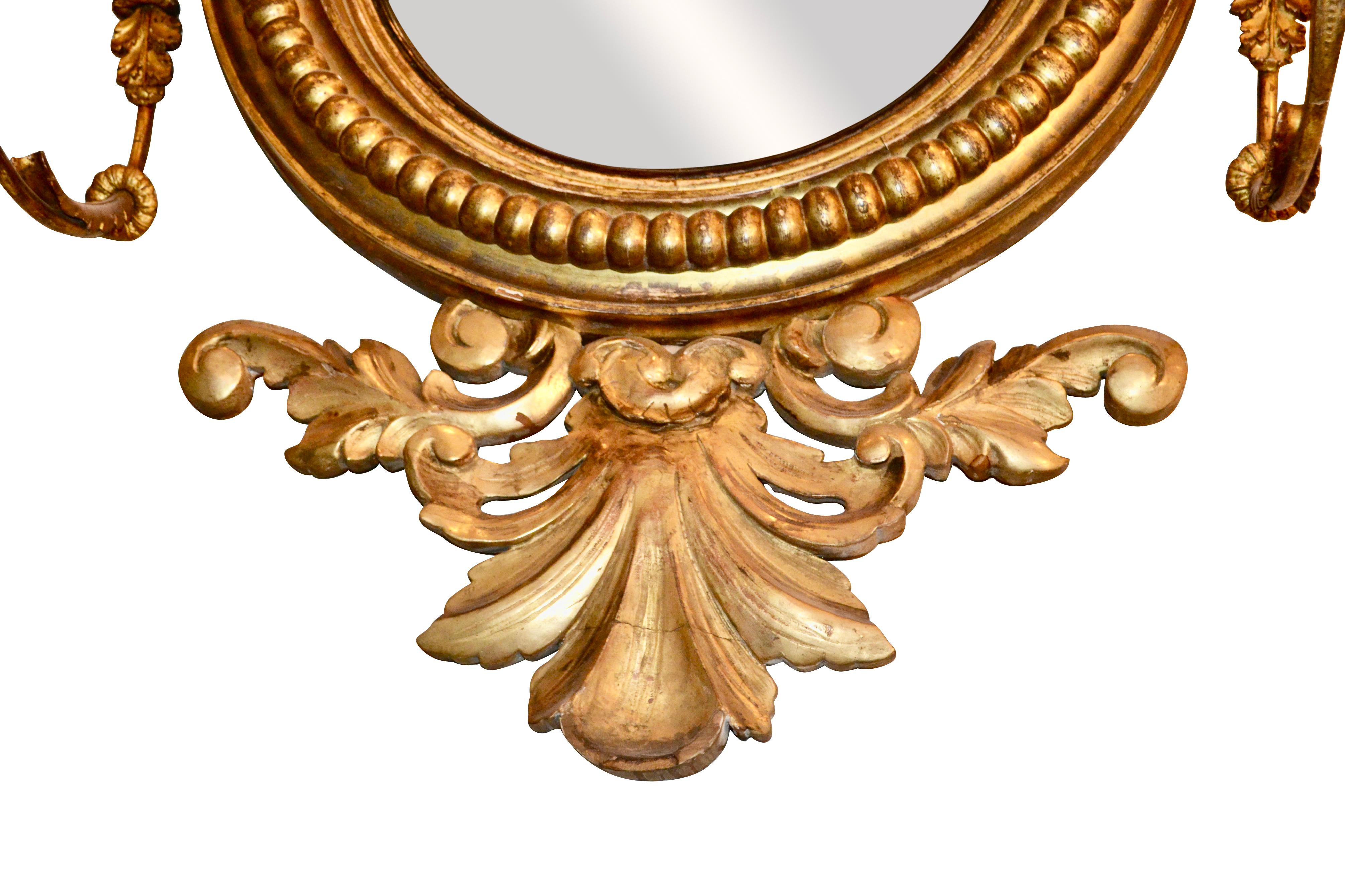 Early 19 Century English Regency Convex Mirror For Sale 1