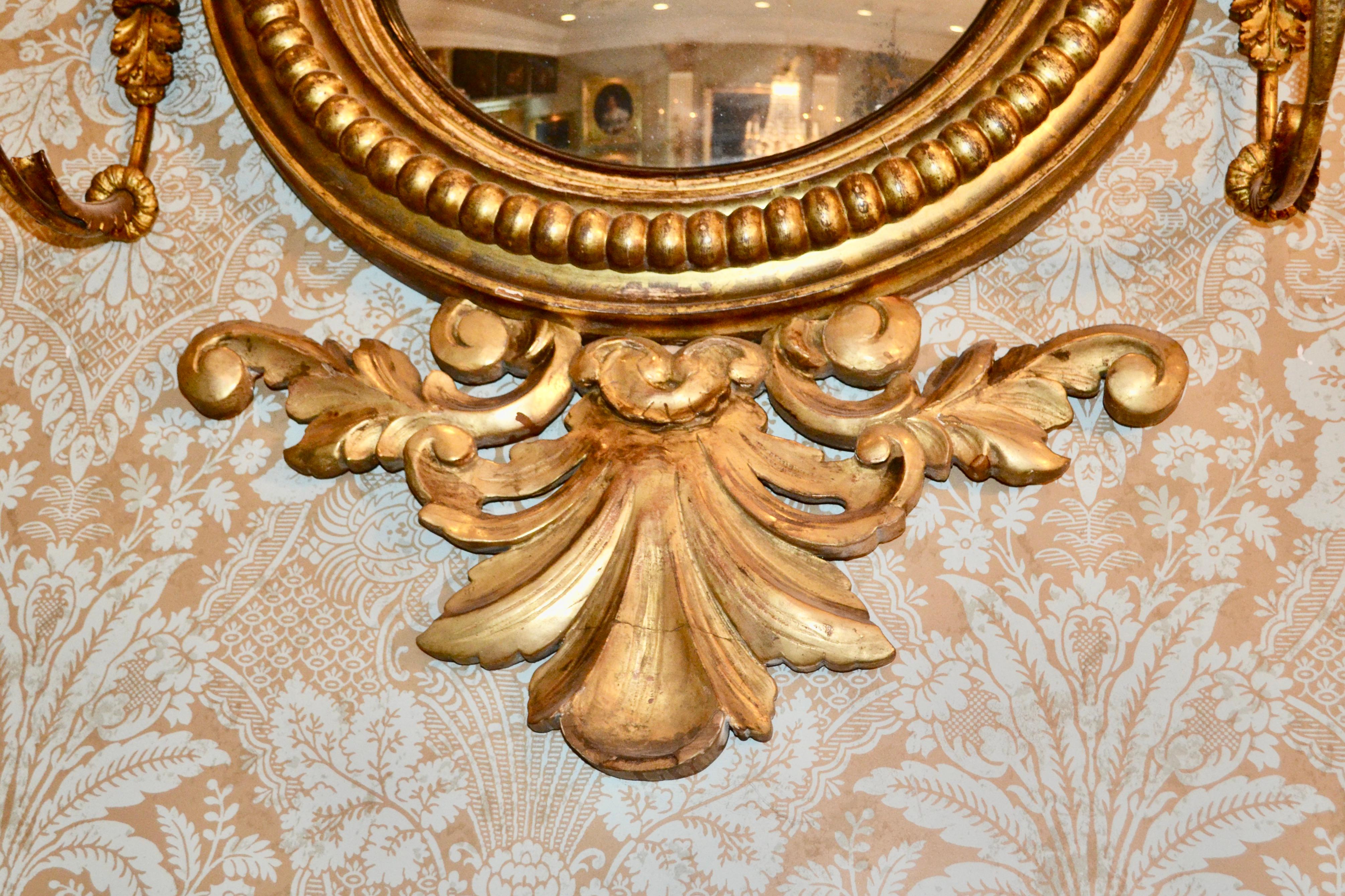 Early 19 Century English Regency Convex Mirror For Sale 4