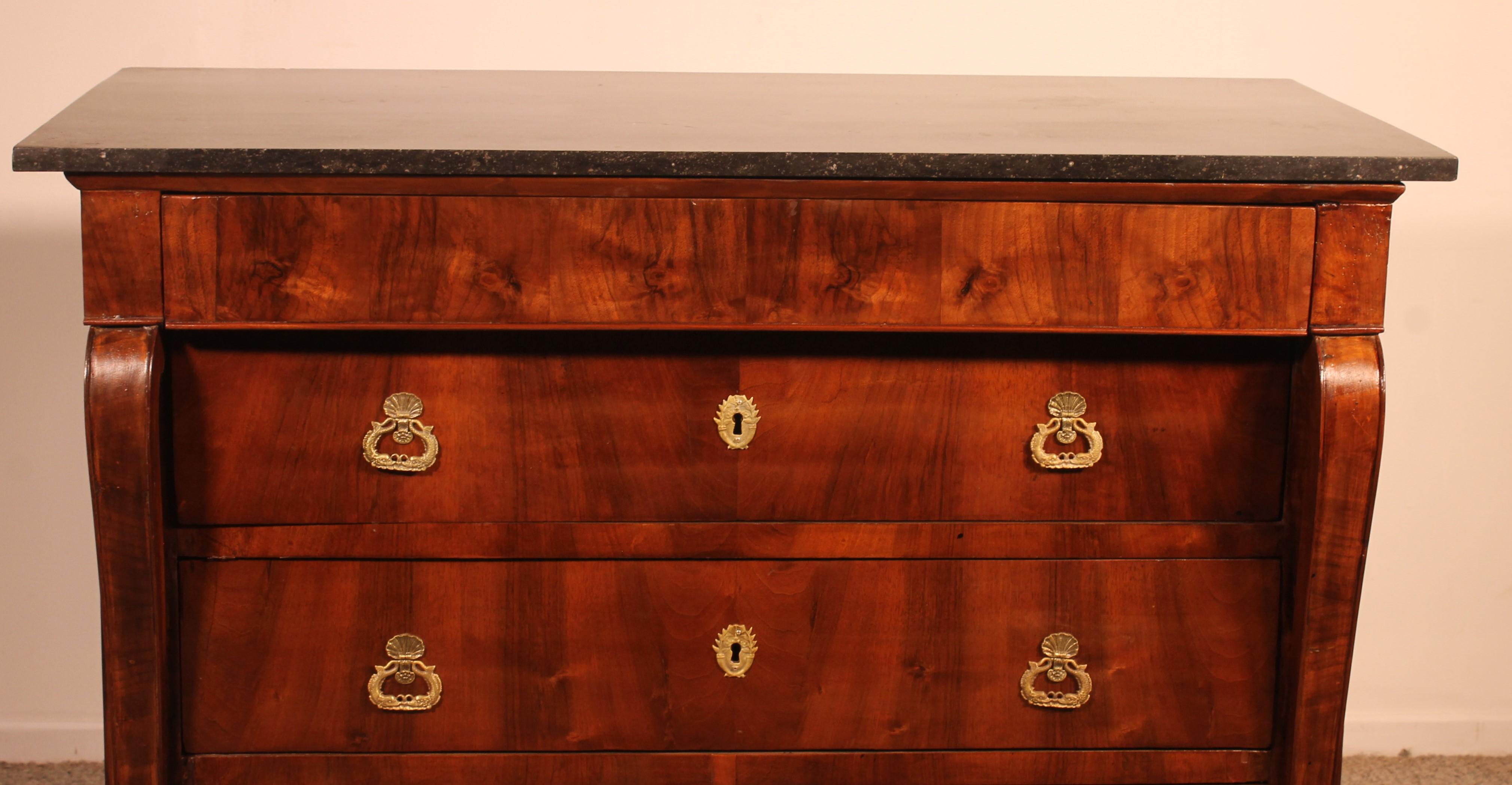 Restauration Early 19 Century French Chest Of Drawers In Walnut For Sale