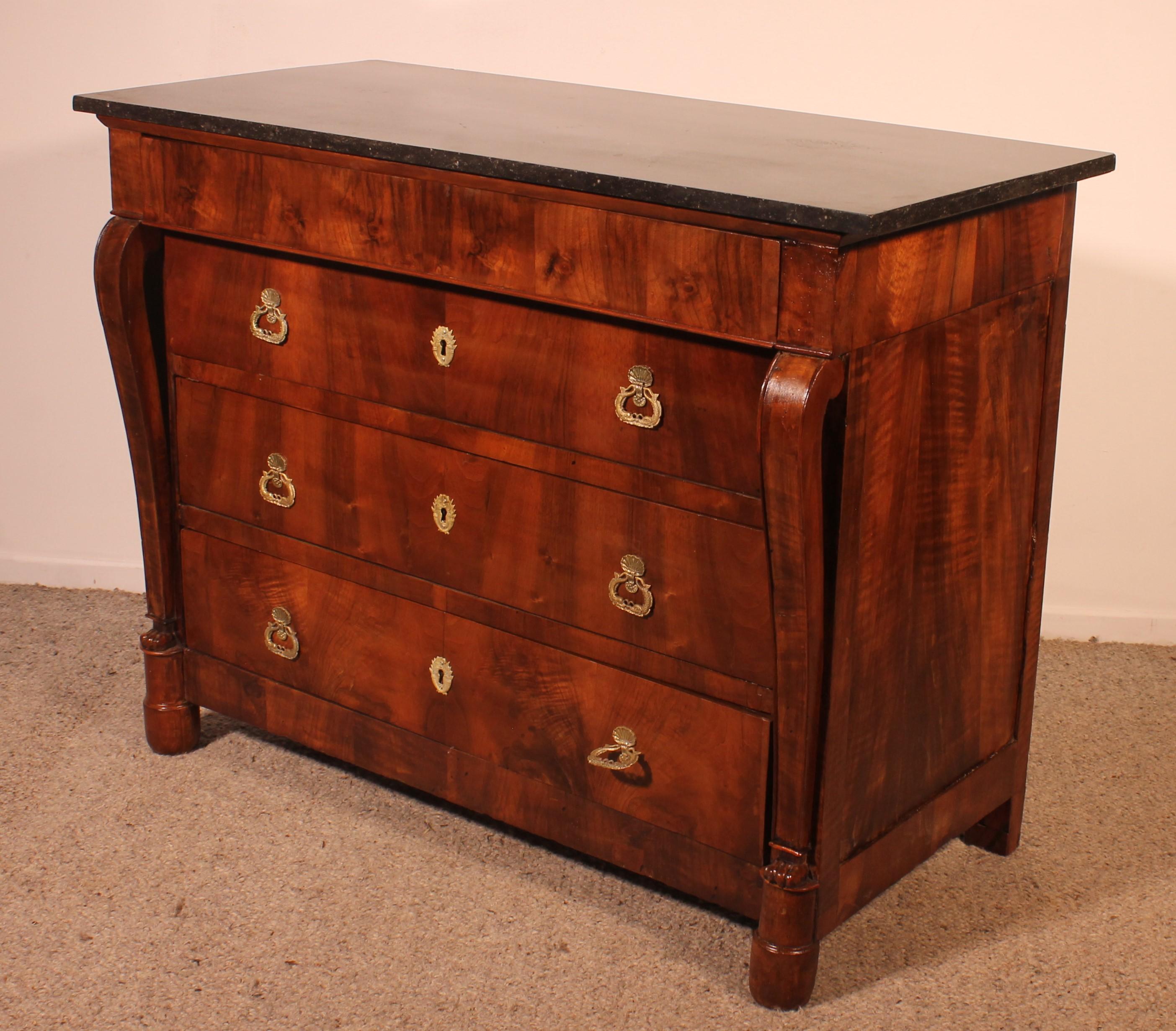 Early 19 Century French Chest Of Drawers In Walnut For Sale 2