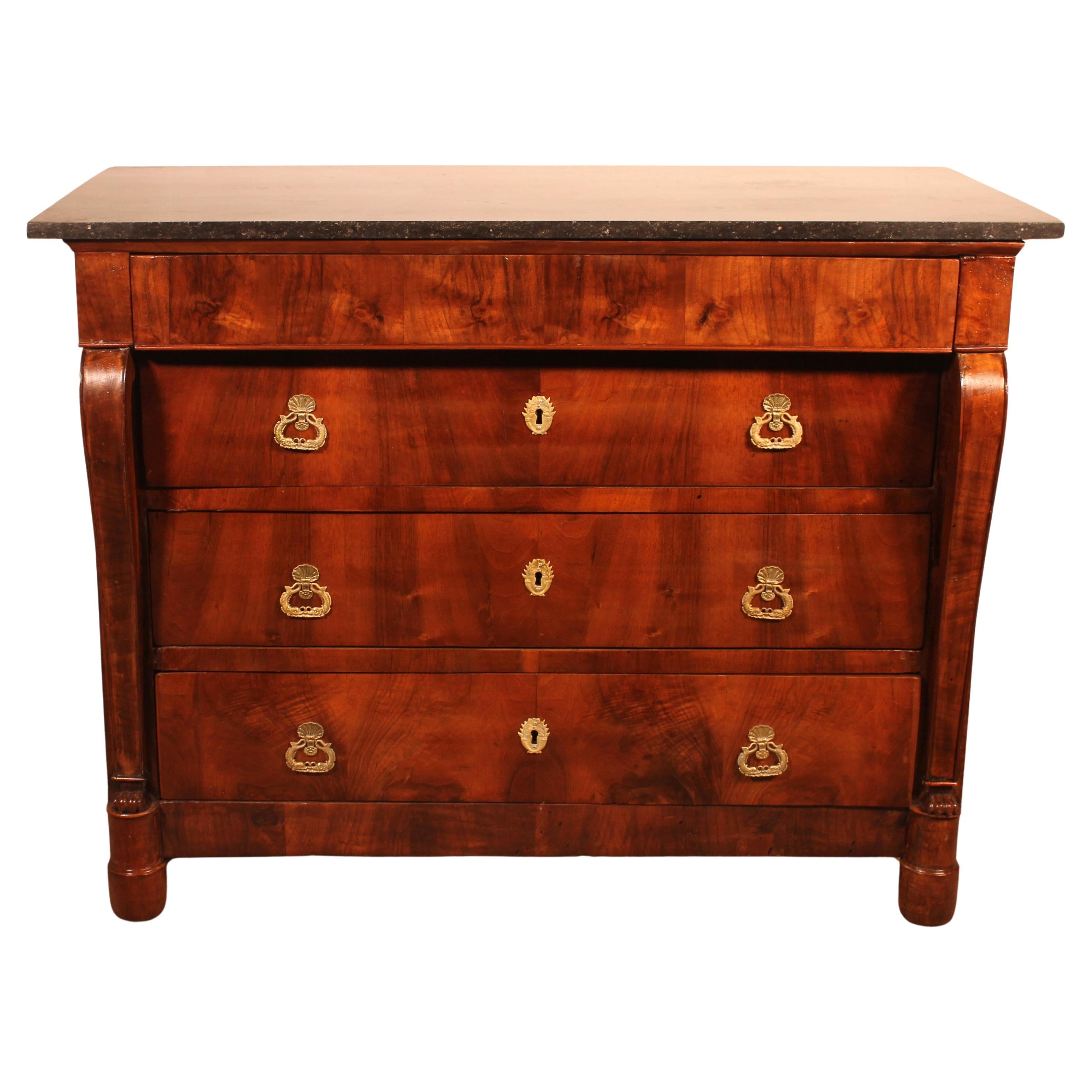 Early 19 Century French Chest Of Drawers In Walnut