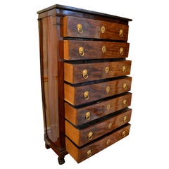 French Empire Semainier Tall Chest of Drawers 