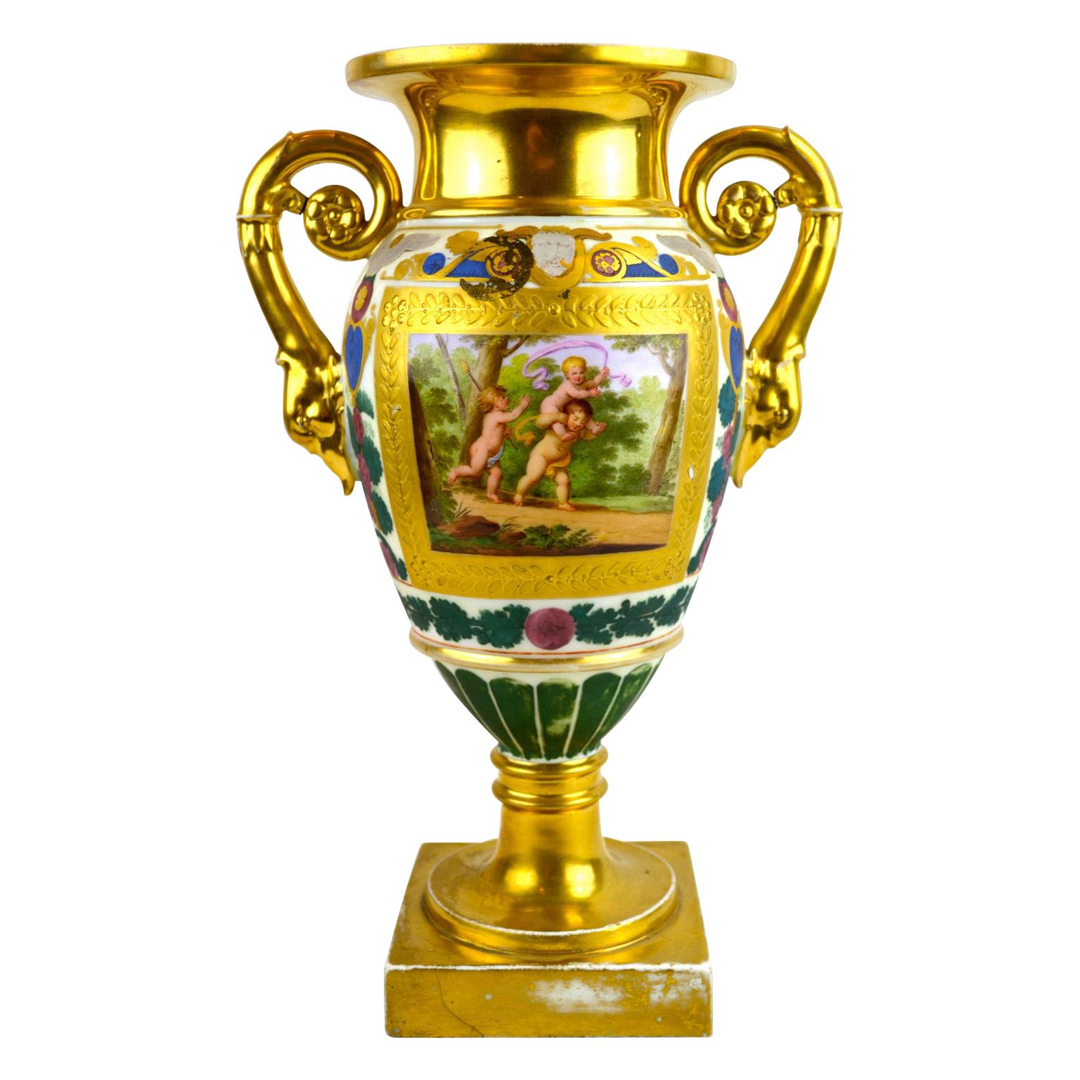 Vase en porcelaine de Paris du début du 19e siècle