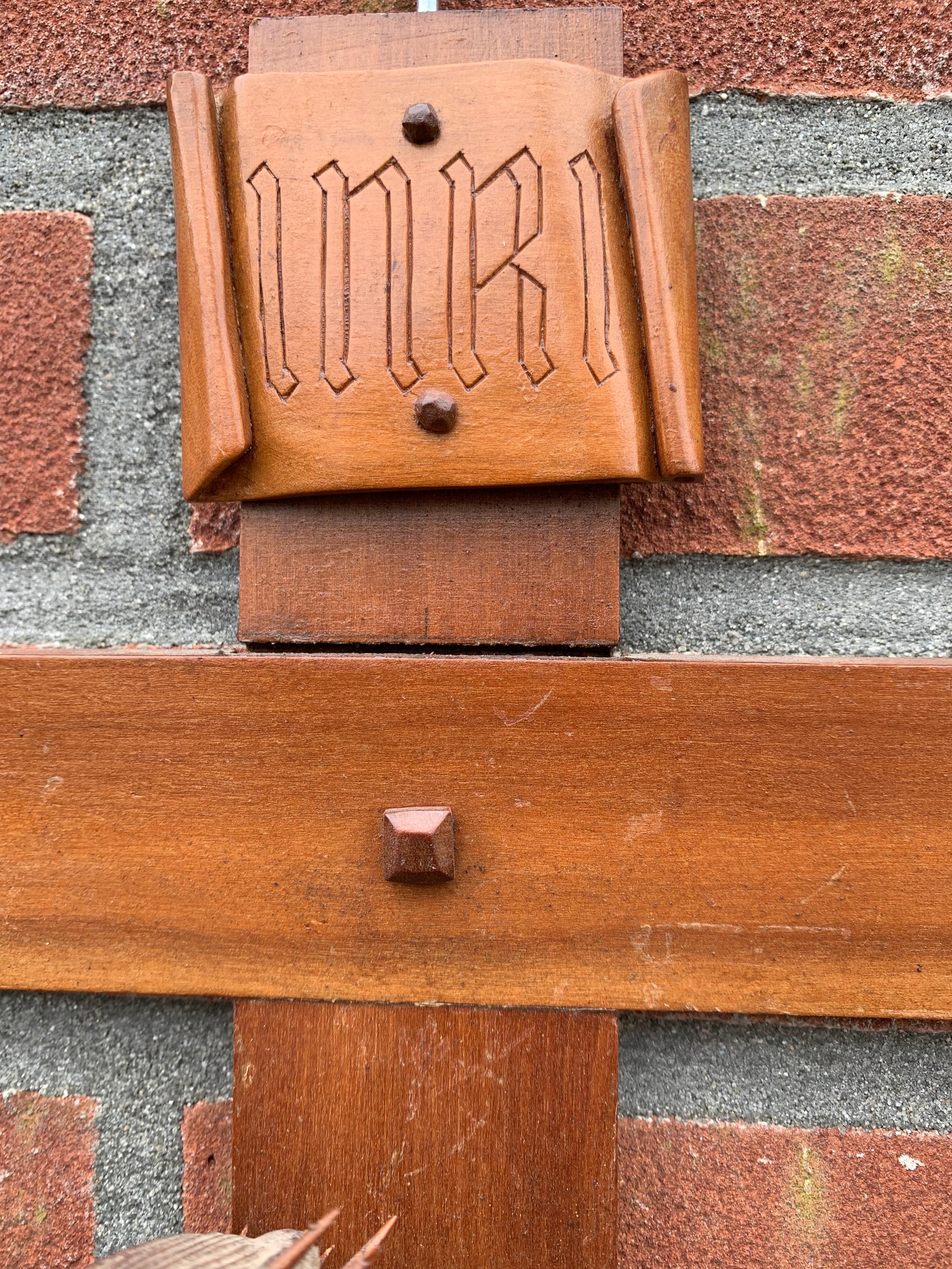 Early 1900 and Very Fine Quality Hand Carved Wall Crucifix / Jesus on the Cross 9