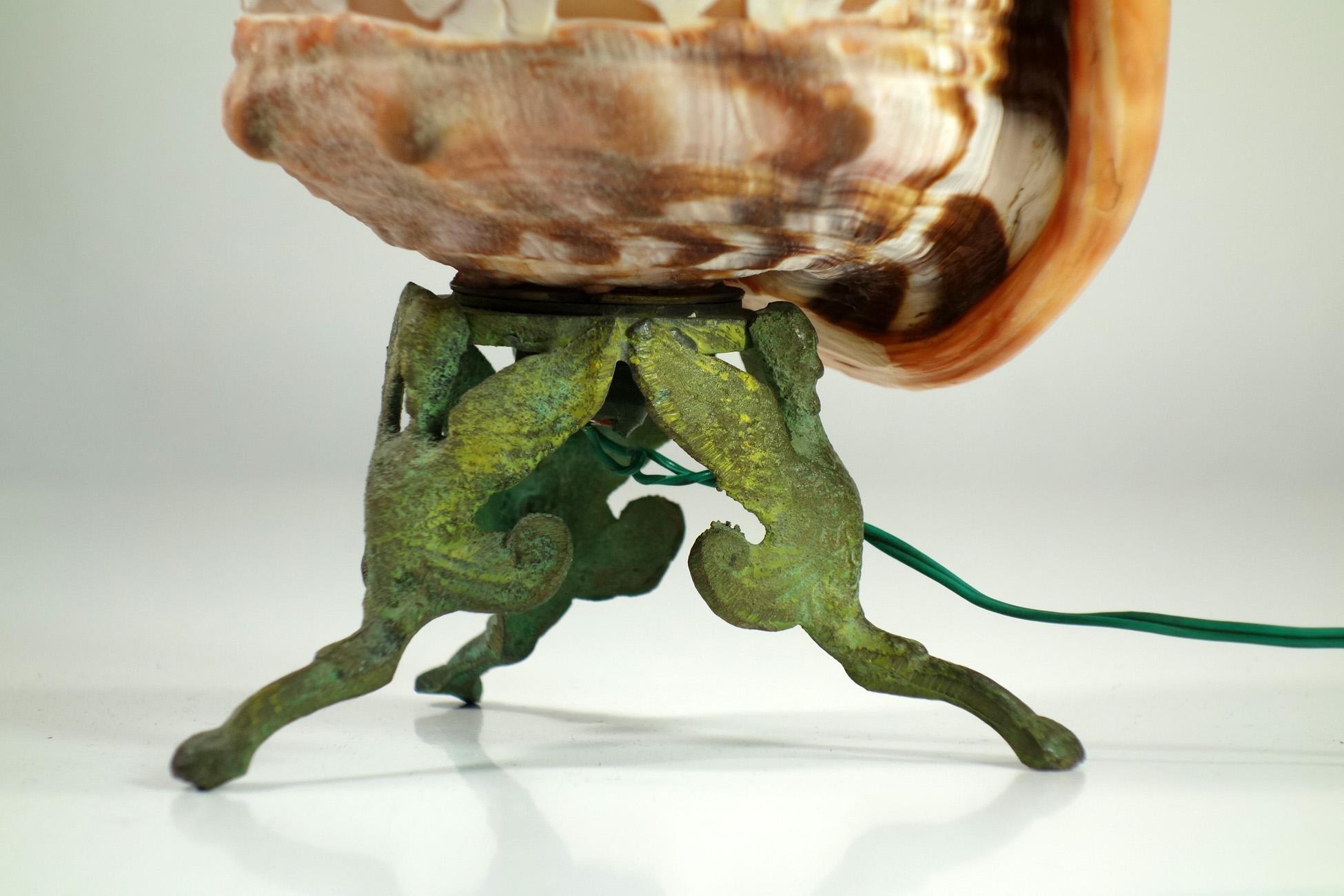 Italian Early 1900 Cameo Shell Lamp Greek Mythology Table Lamp For Sale