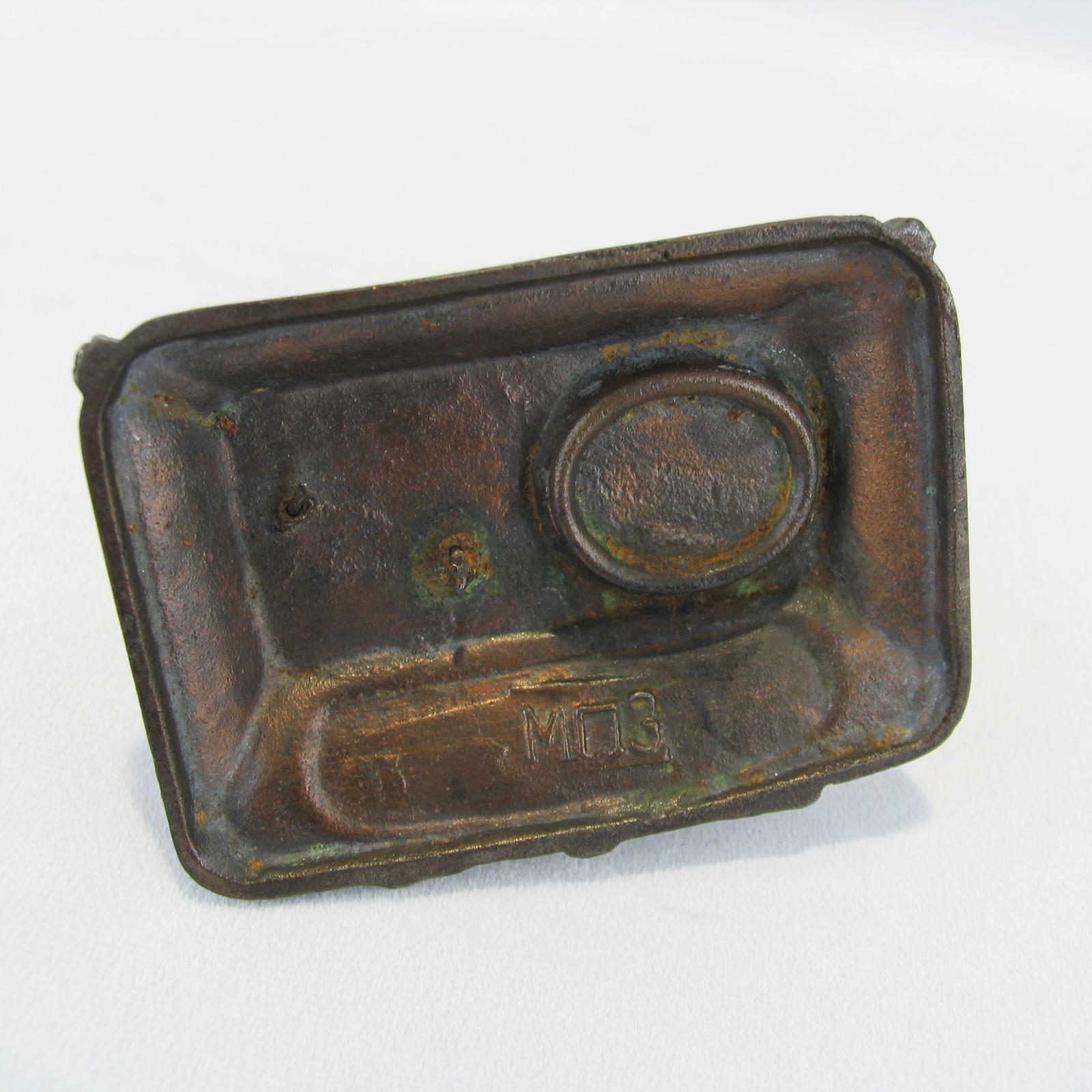 Early 1900 Cast Metal Figurine Inkwell For Sale 8