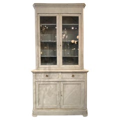 Early 1900 French Two Piece Display Cabinet / Tallboy