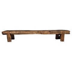 Early 1900 French wabi-sabi style long seat wooden bench