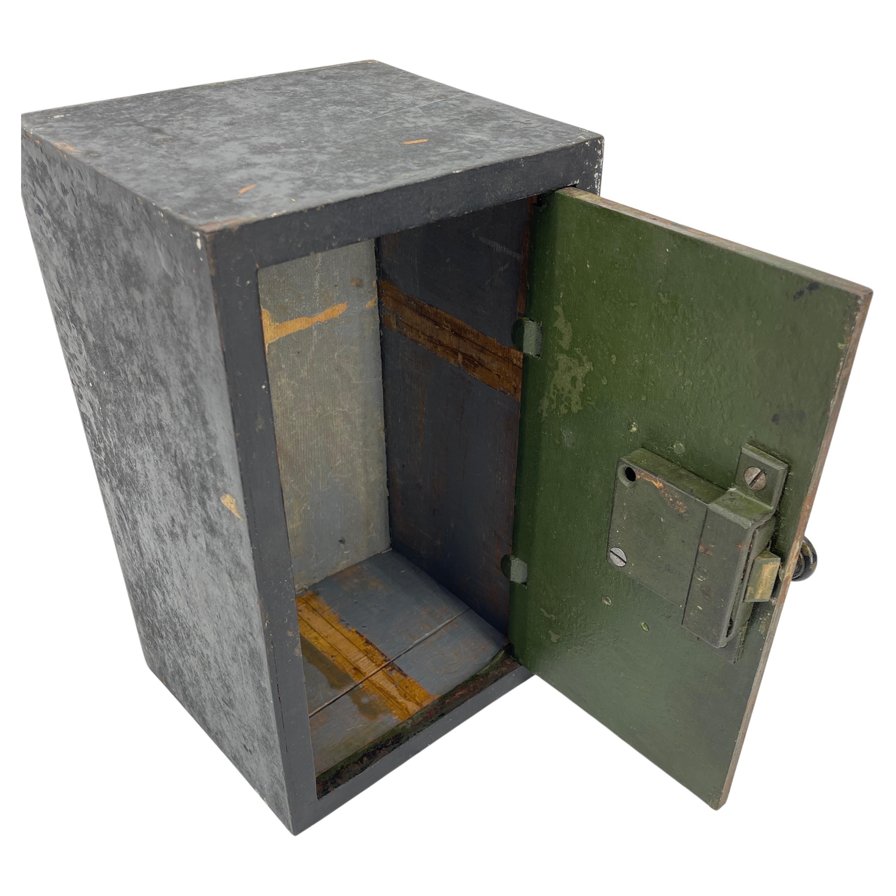 French Early 1900 Hundreds Lock Box Safe with Brass Key