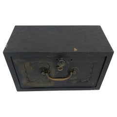 Early 1900 Hundreds Lock Box Safe with Brass Key