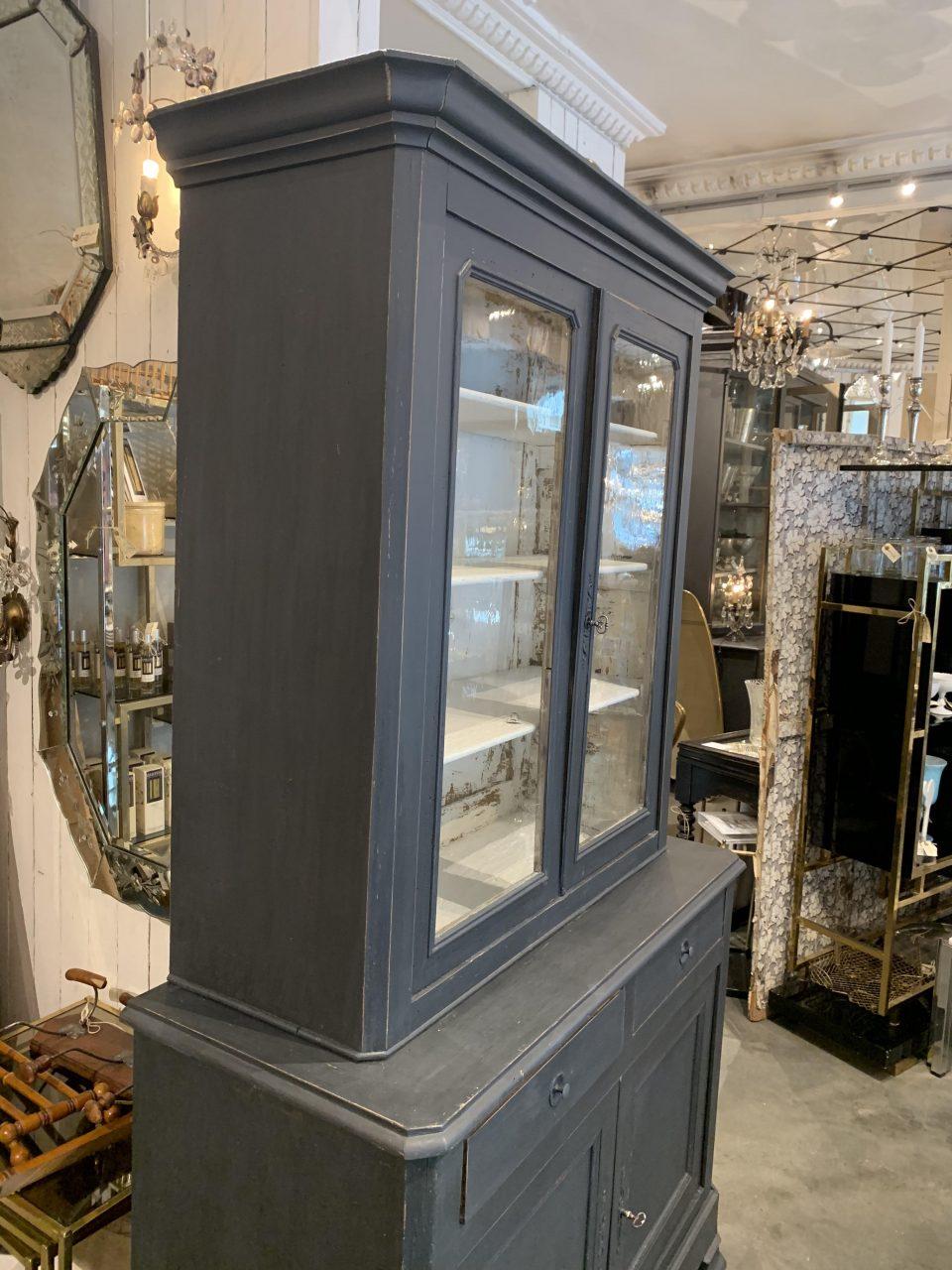 Early 1900 Two Part French Display Cabinet / Tallboy 1