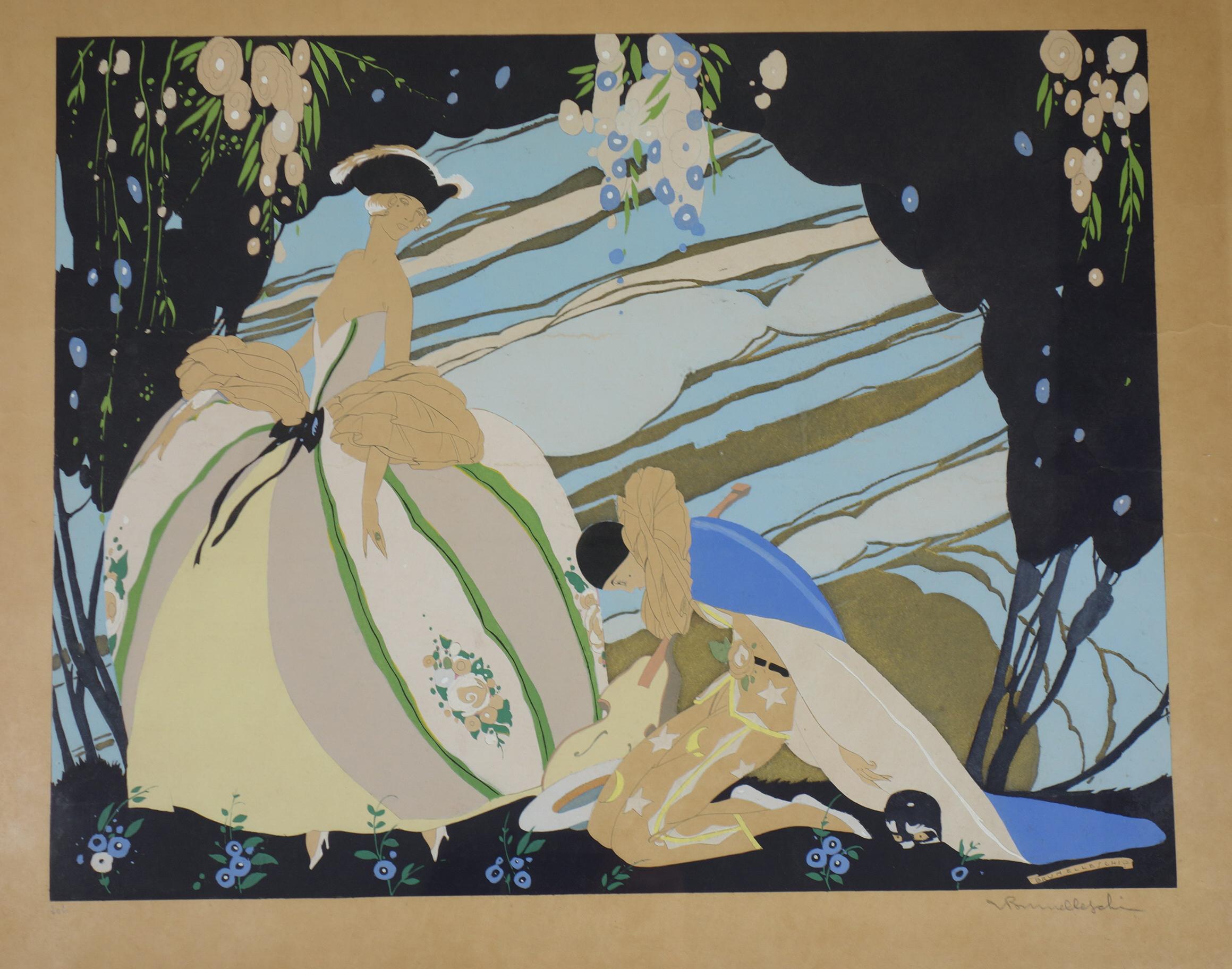 Pochoir
Umberto Brunelleschi
Anfang 1900

Art Deco Pochoir auf Papier
Original Holzrahmen
