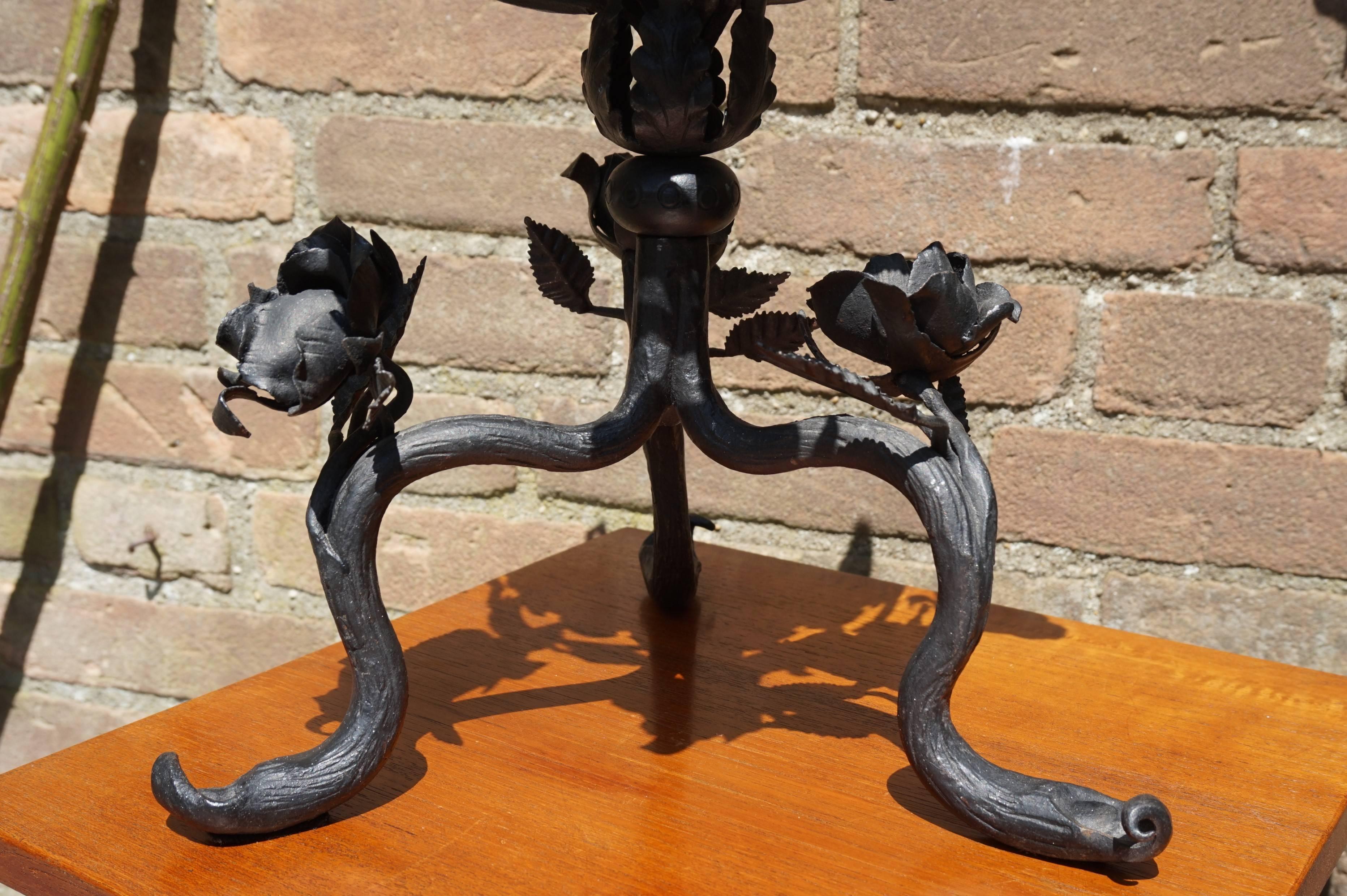 20th Century Early 1900 Wrought Iron Arts & Crafts Potpourri Holder 'The Rose Bowl' Planter For Sale