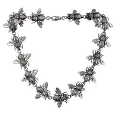 Early 1900s 925 Silver Antique Choker Necklace with “bees”