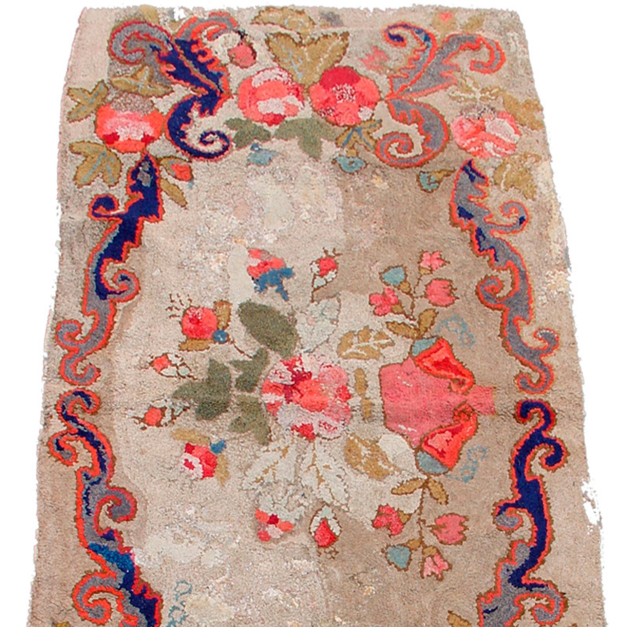 Tapis crocheté américain, début du 20e siècle

Informations supplémentaires :
Dimensions : 5'8