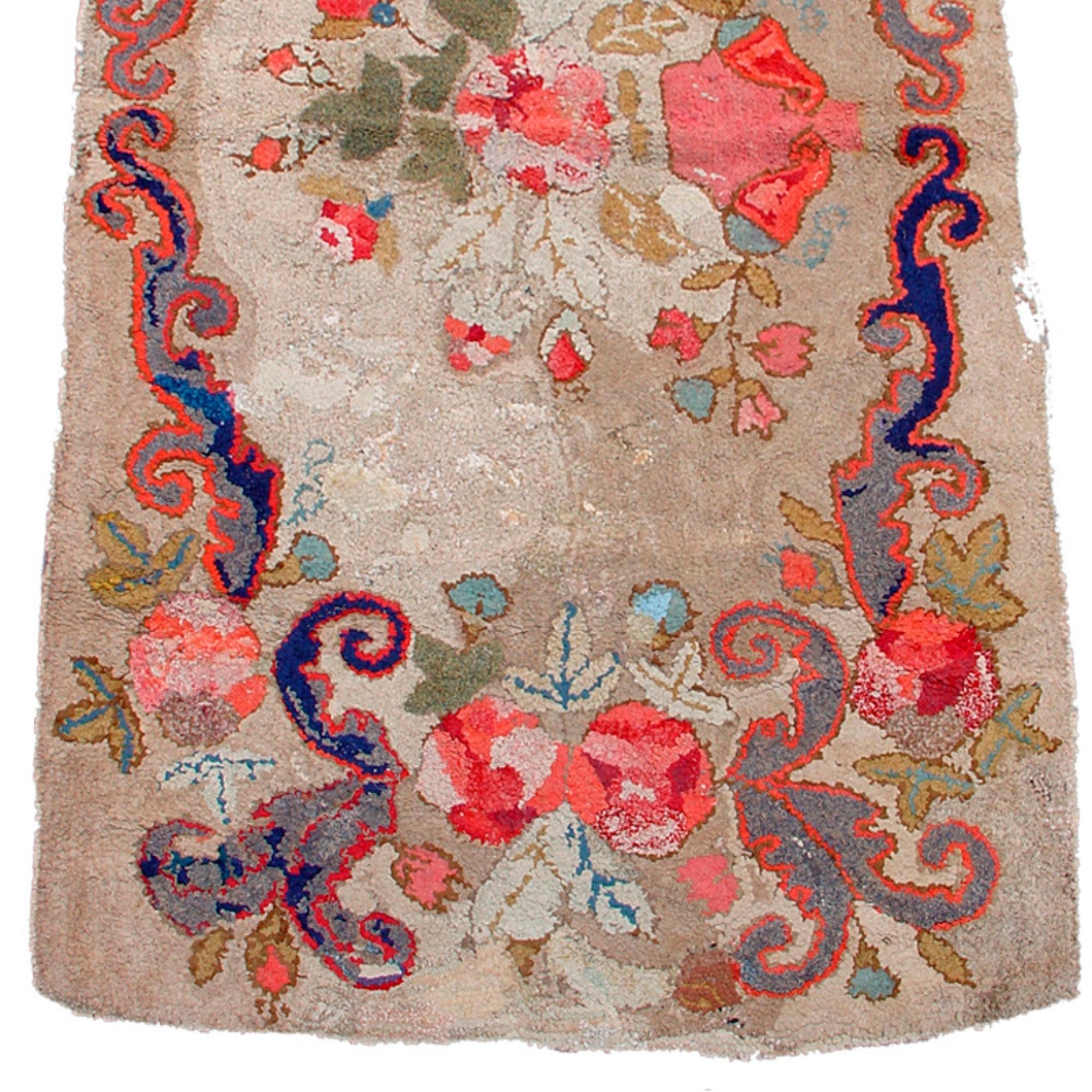Américain Tapis crocheté américain du début des années 1900 en vente