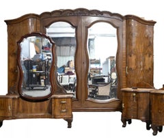 Early 1900s Antique 5-Piece, Circassian Burled, Walnut, Art Deco, Bedroom Suite!