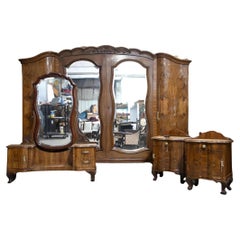Early 1900s Antique 5-Piece, Circassian Burled, Walnut, Art Deco, Bedroom Suite!