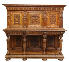 Early 1900s Antique French Renaissance Style, Carved Walnut Sideboard!