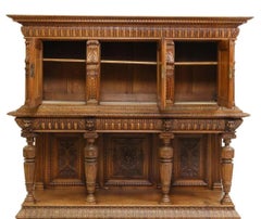 Early 1900s Antique French Renaissance Style, Carved, Walnut Sideboard!
