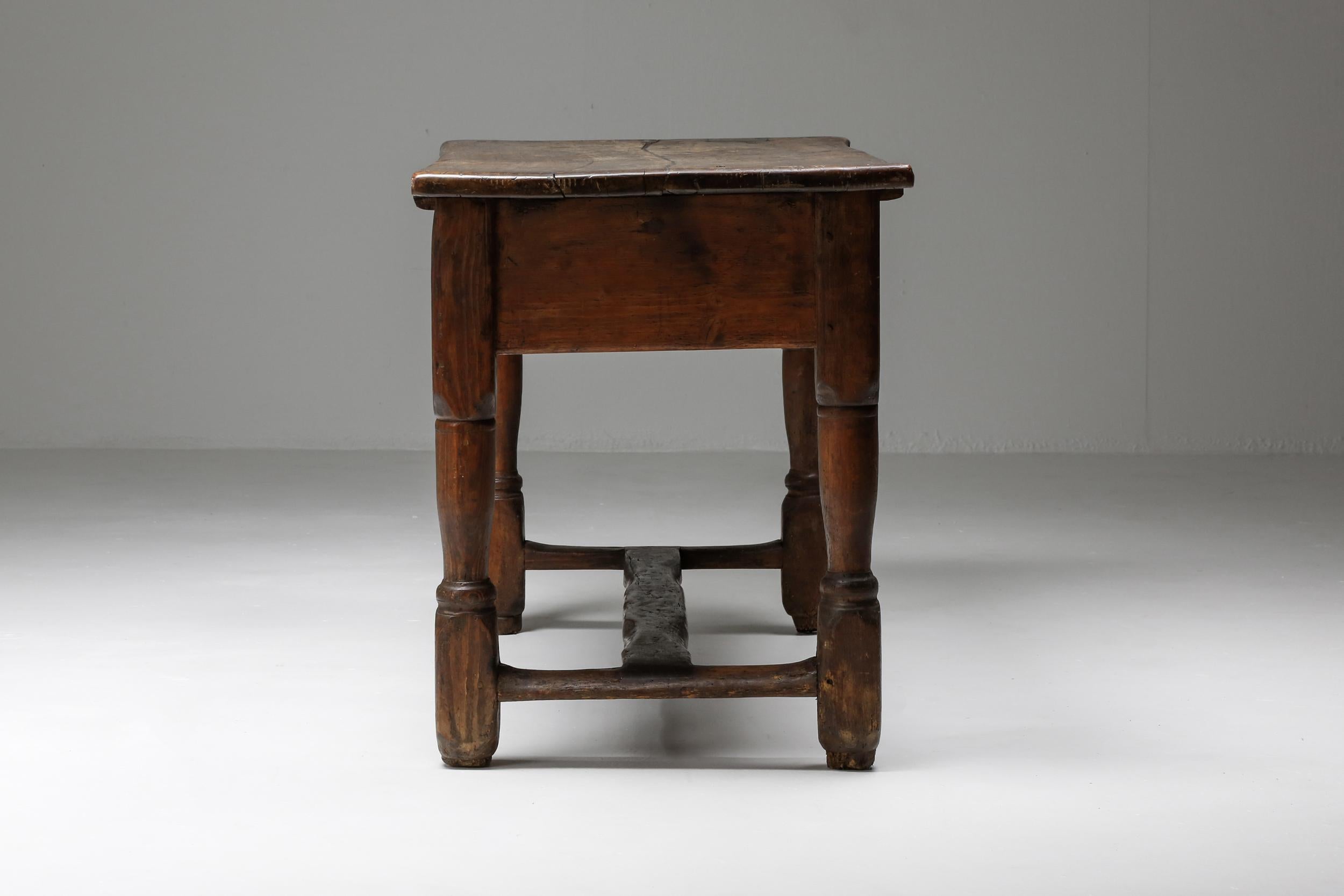 Romantic Early 1900s Antique French Side Table with Glowing Patina