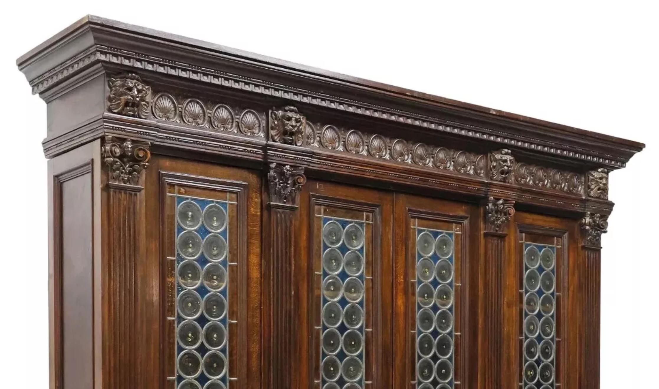 Early 1900's Antique Italian Renaissance Revival, Leaded Crown Glass Bookcase!

Gorgeous Antique Bookcase, Italian Renaissance Revival, Leaded Crown Glass, Early 1900s, 20th Century!

Crafted in the early 1900s, this Italian Renaissance Revival