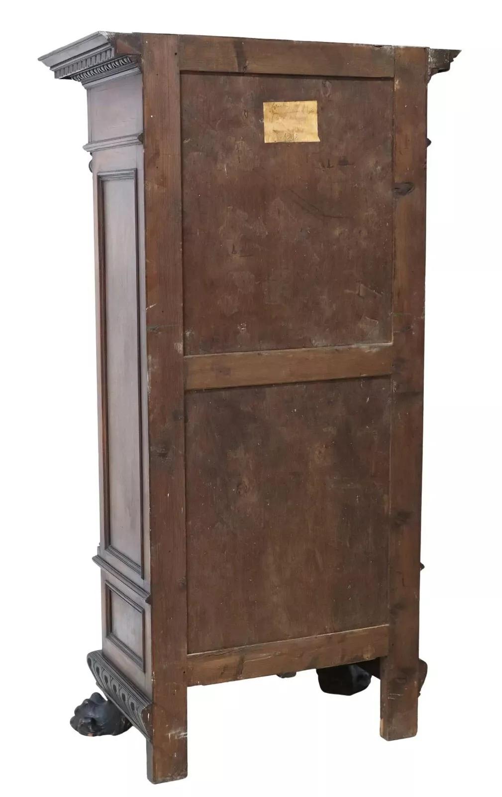 Italiano Antico, stile rinascimentale italiano, intagliato, noce, cassapanca da scapolo, primi anni del 1900 in vendita