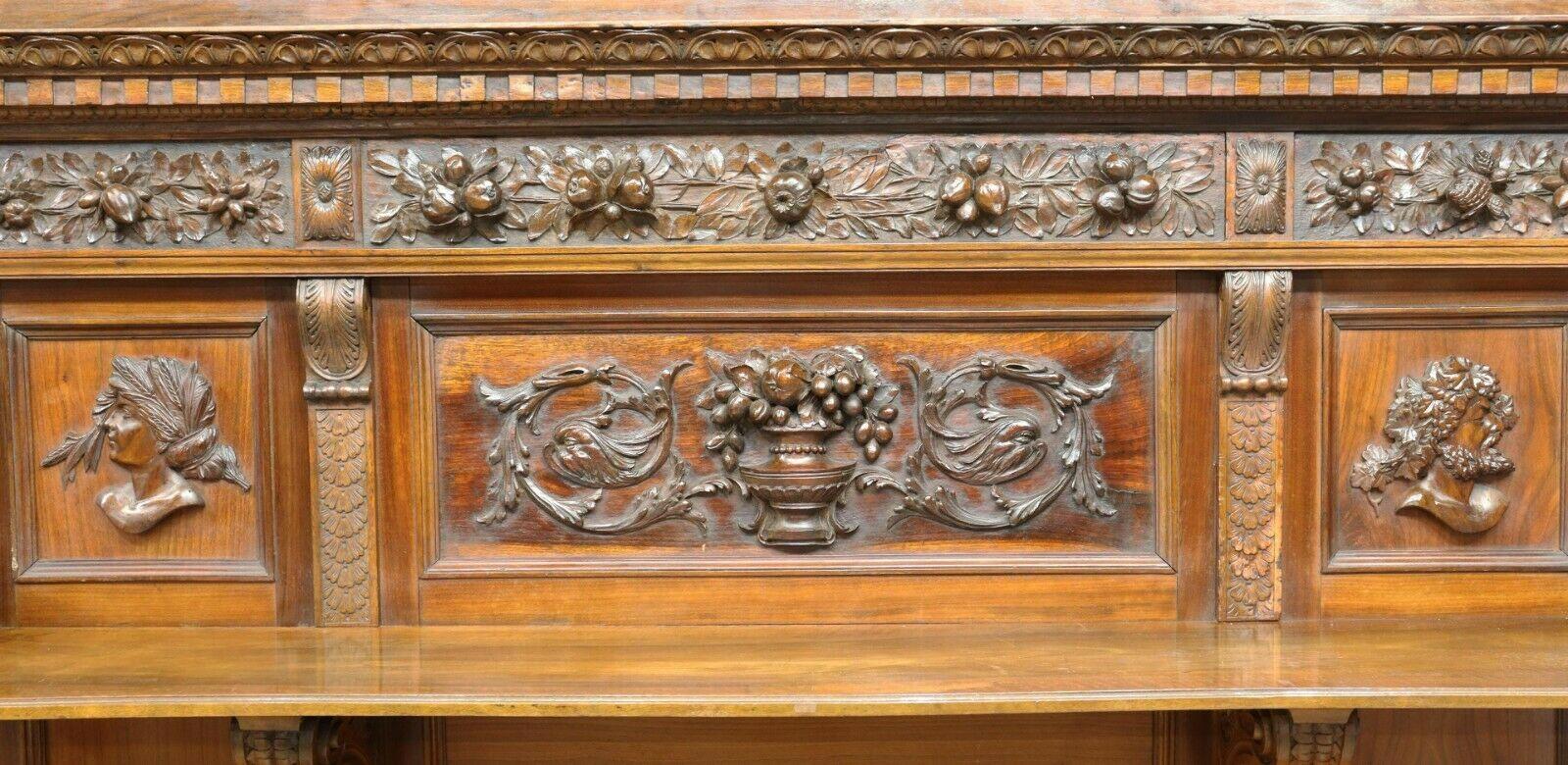 Early 1900's Antique Large, Renaissance Revival, Well-Carved, Sideboard! In Good Condition For Sale In Austin, TX