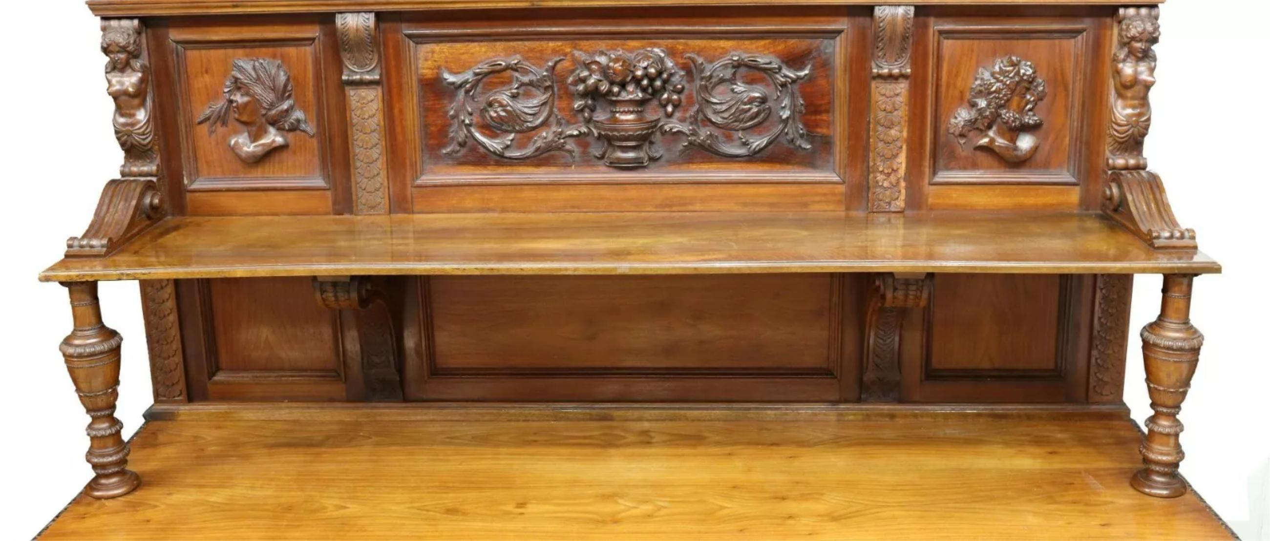 Wood Early 1900's Antique Large, Renaissance Revival, Well-Carved, Sideboard! For Sale