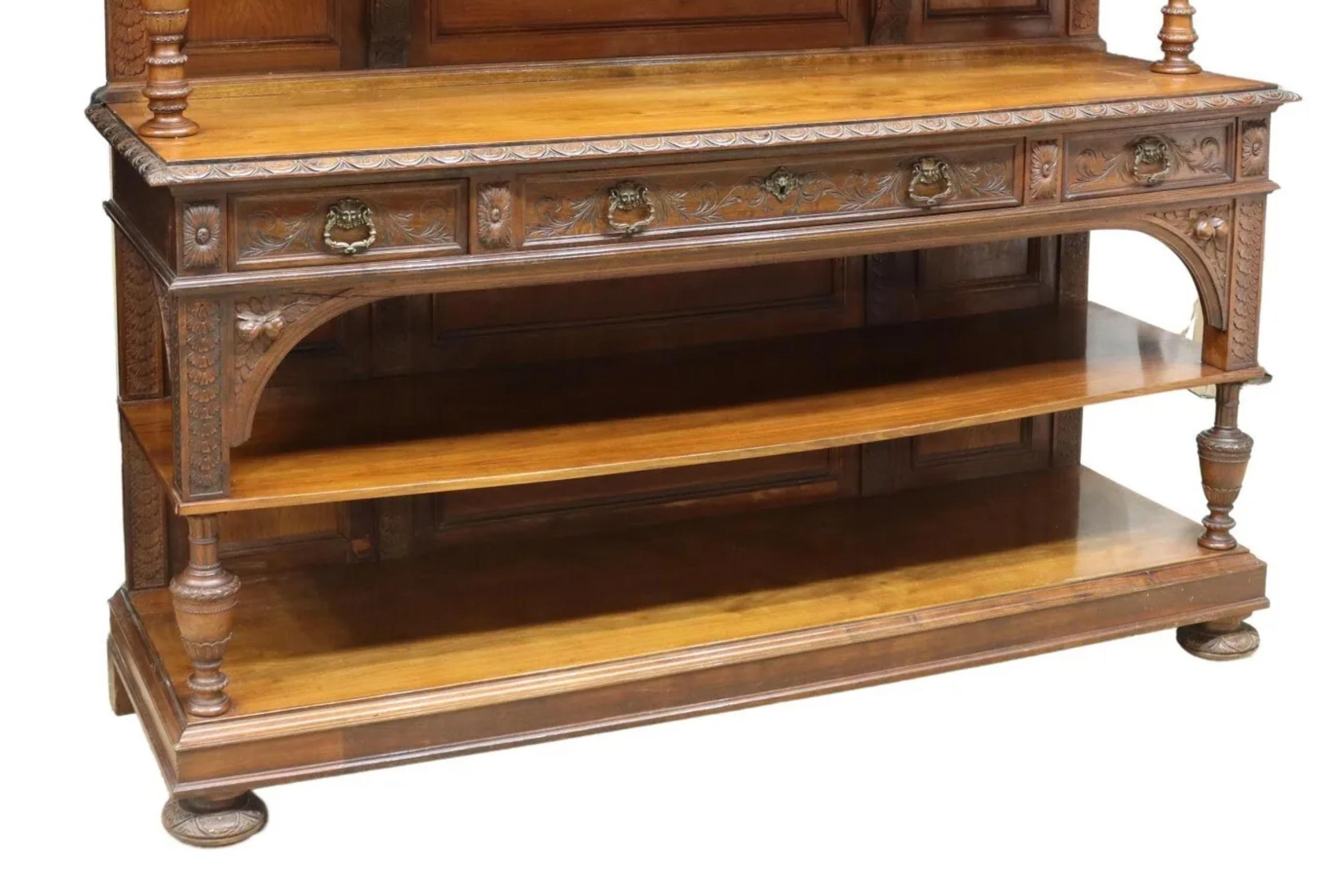 Early 1900's Antique Large, Renaissance Revival, Well-Carved, Sideboard! For Sale 2