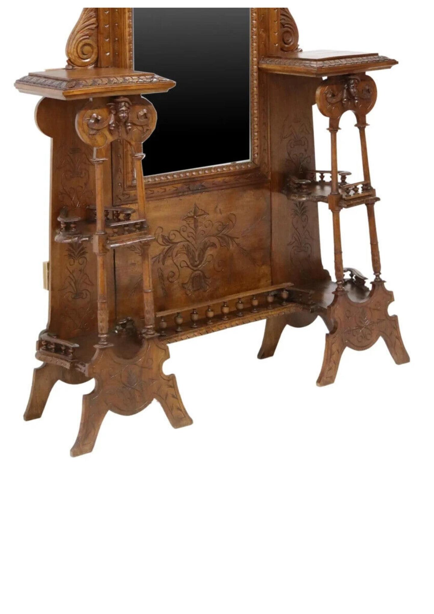 antique hall stand with mirror