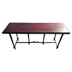Antique Early 1900s Art Deco Solid Walnut Library Table