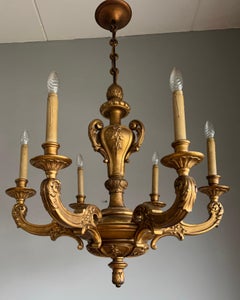 Anfang 1900 Art Nouveau Era Feine Qualität geschnitzt vergoldet Kronleuchter Leuchte