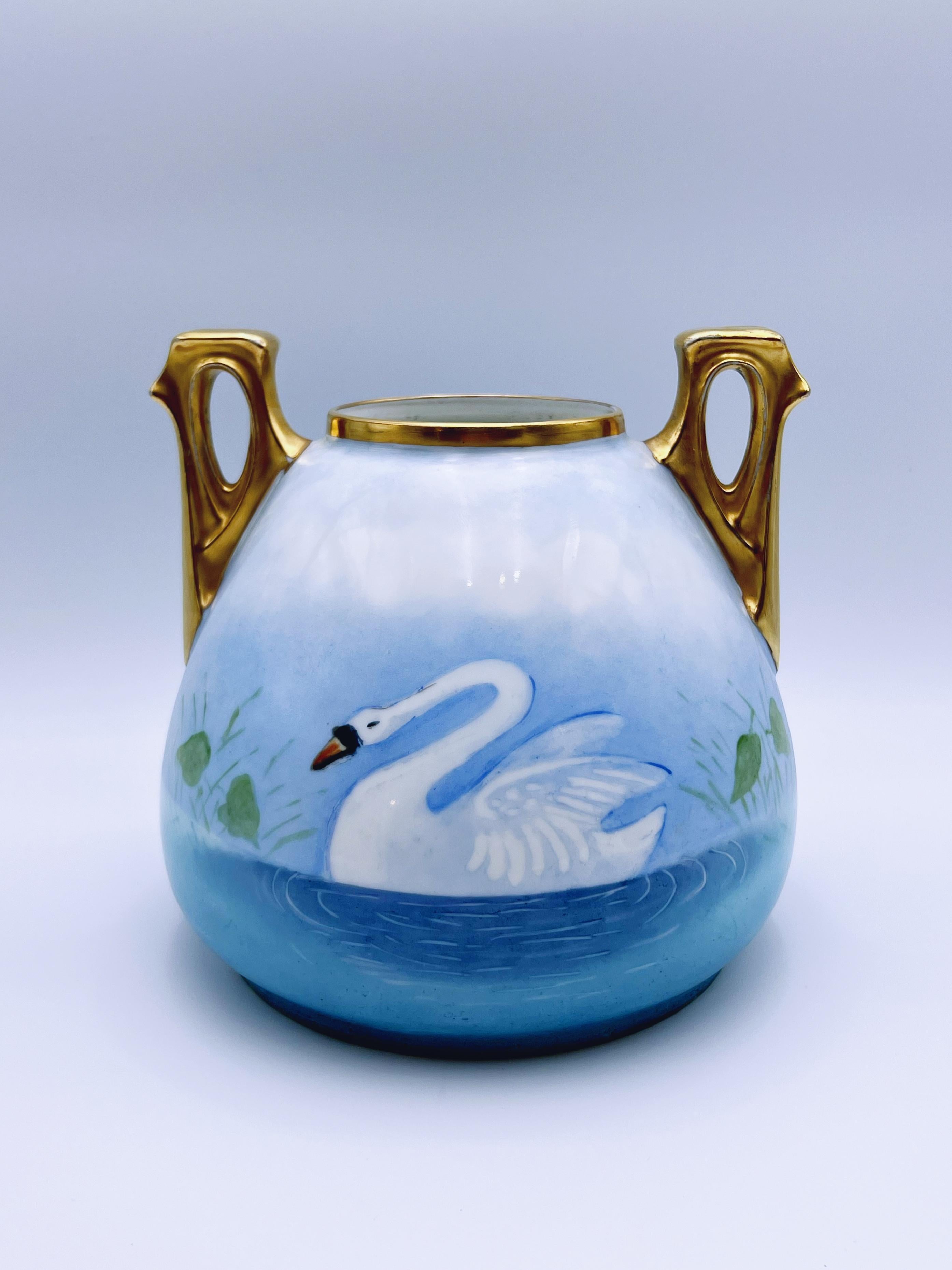 Polacco Vaso a urna ART NOUVEAU dei primi del '900 con manico dorato in vendita