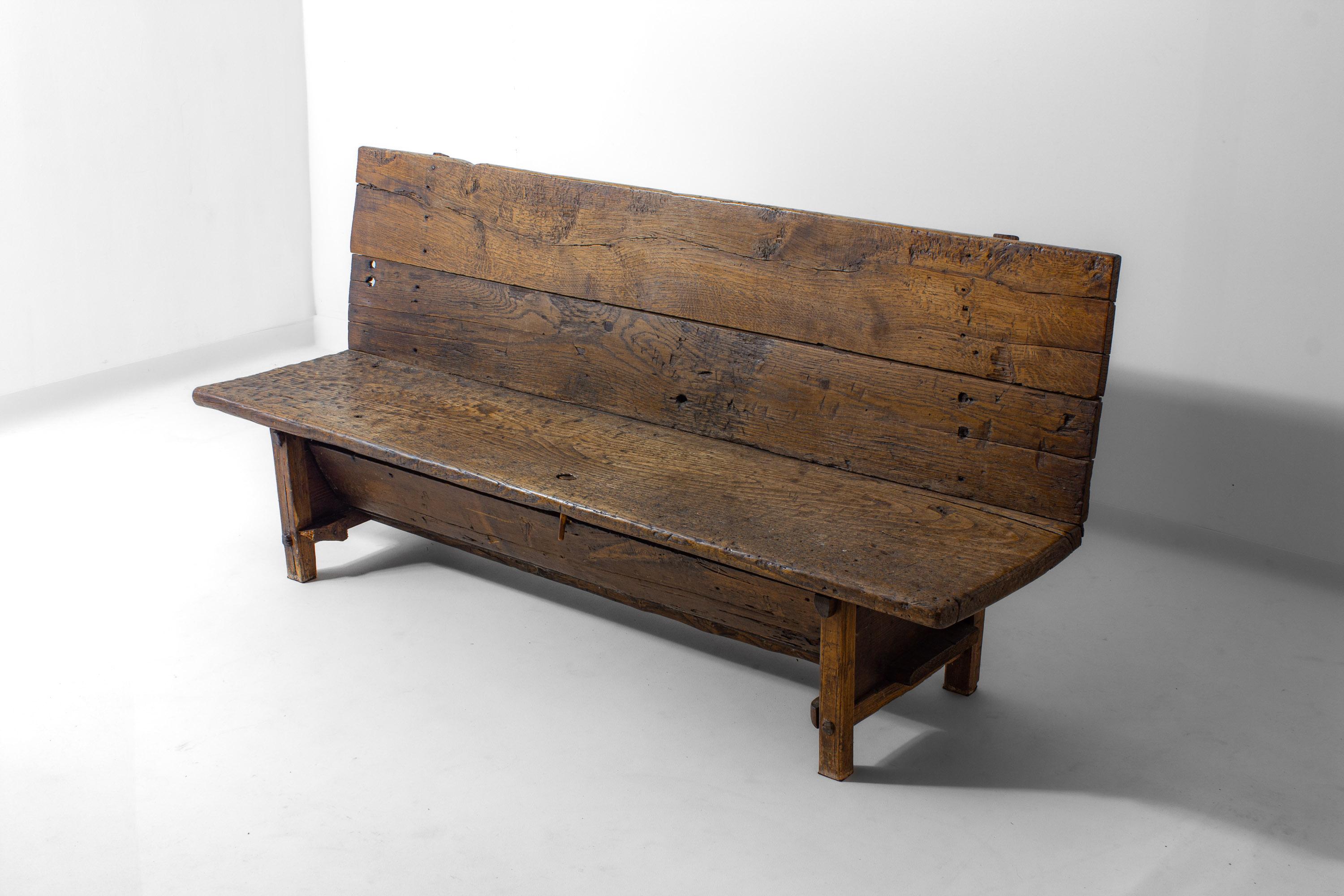 Banc fermette Art Populaire français du début des années 1900 État moyen - En vente à Antwerpen, VAN