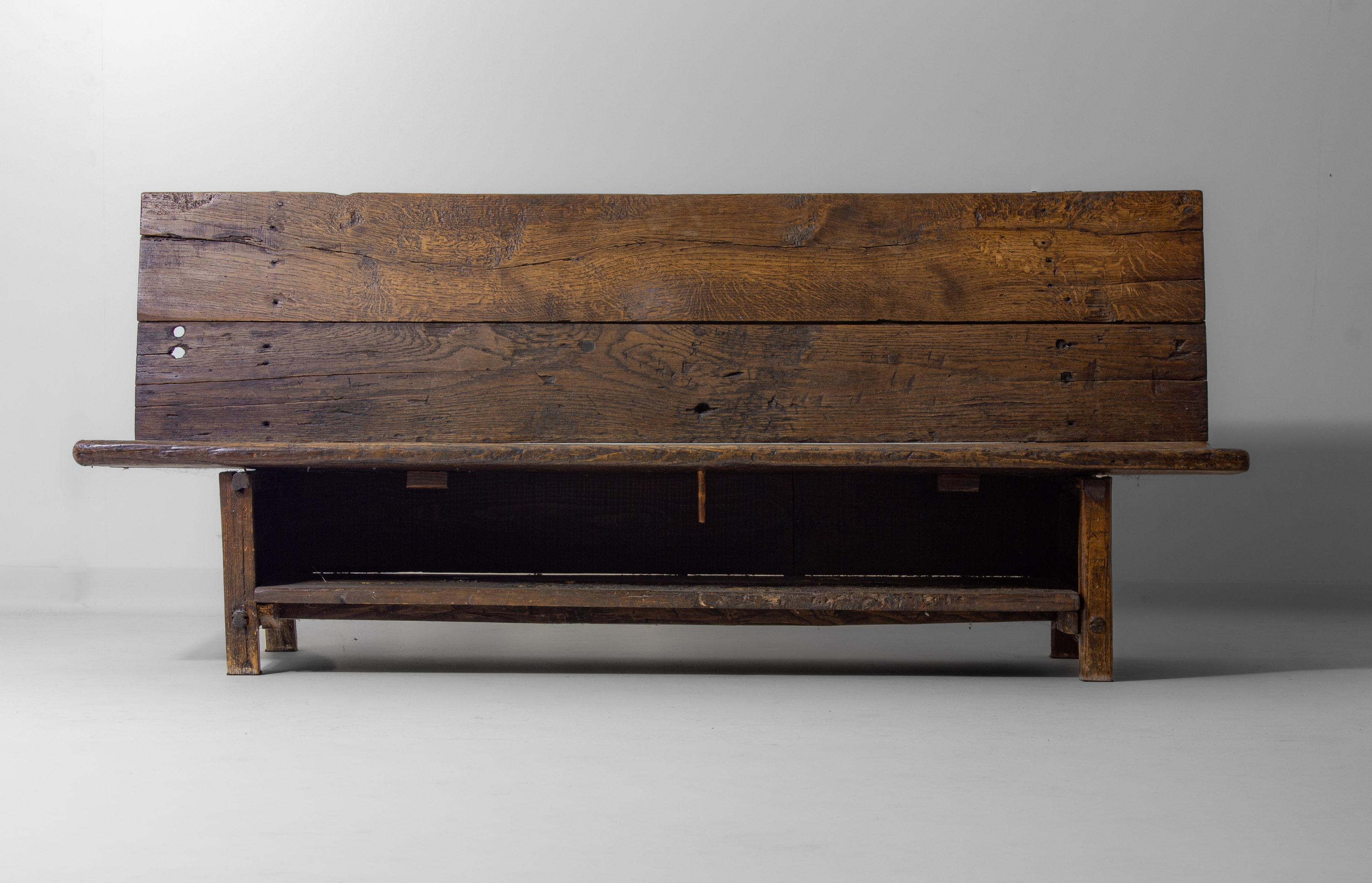 20ième siècle Banc fermette Art Populaire français du début des années 1900 en vente