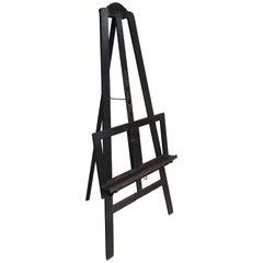 Early 1900s Arts & Crafts Era, Ebonized Wooden Studio Easel or Painting Stand