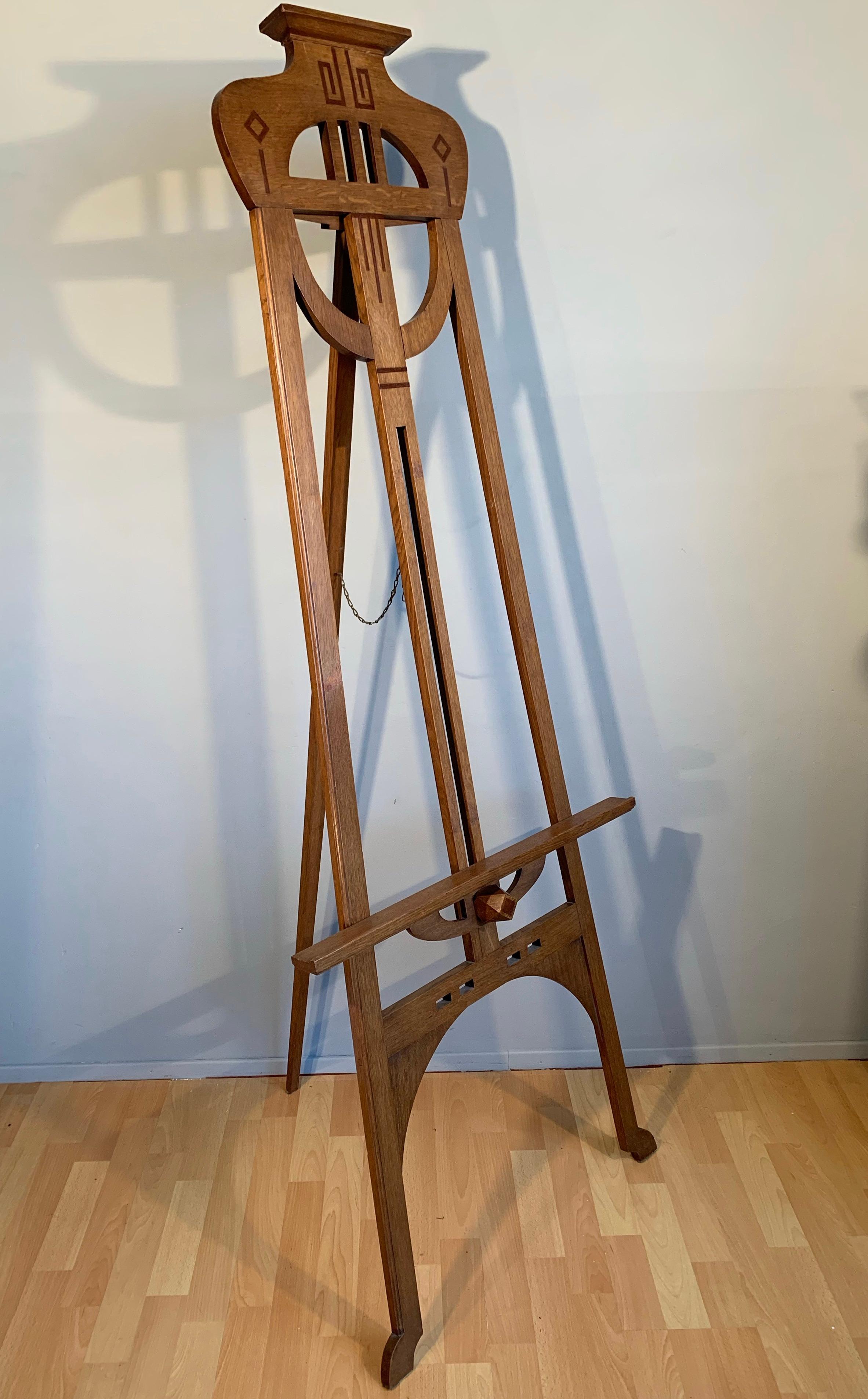 Early 1900s Arts & Crafts Gallery Display Stand / Artist's Studio Floor Easel 8