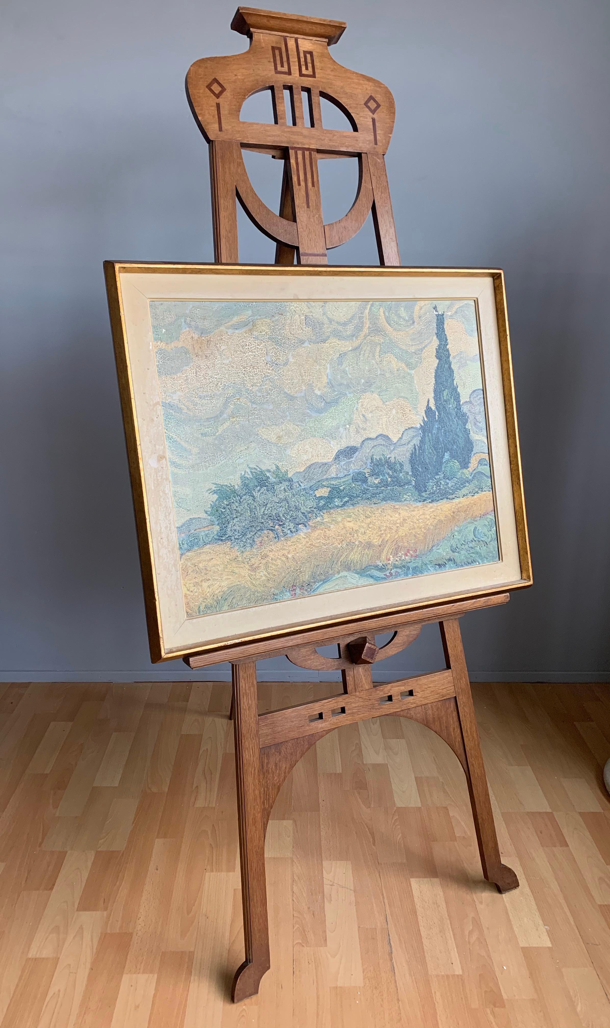 Early 1900s Arts & Crafts Gallery Display Stand / Artist's Studio Floor Easel 9