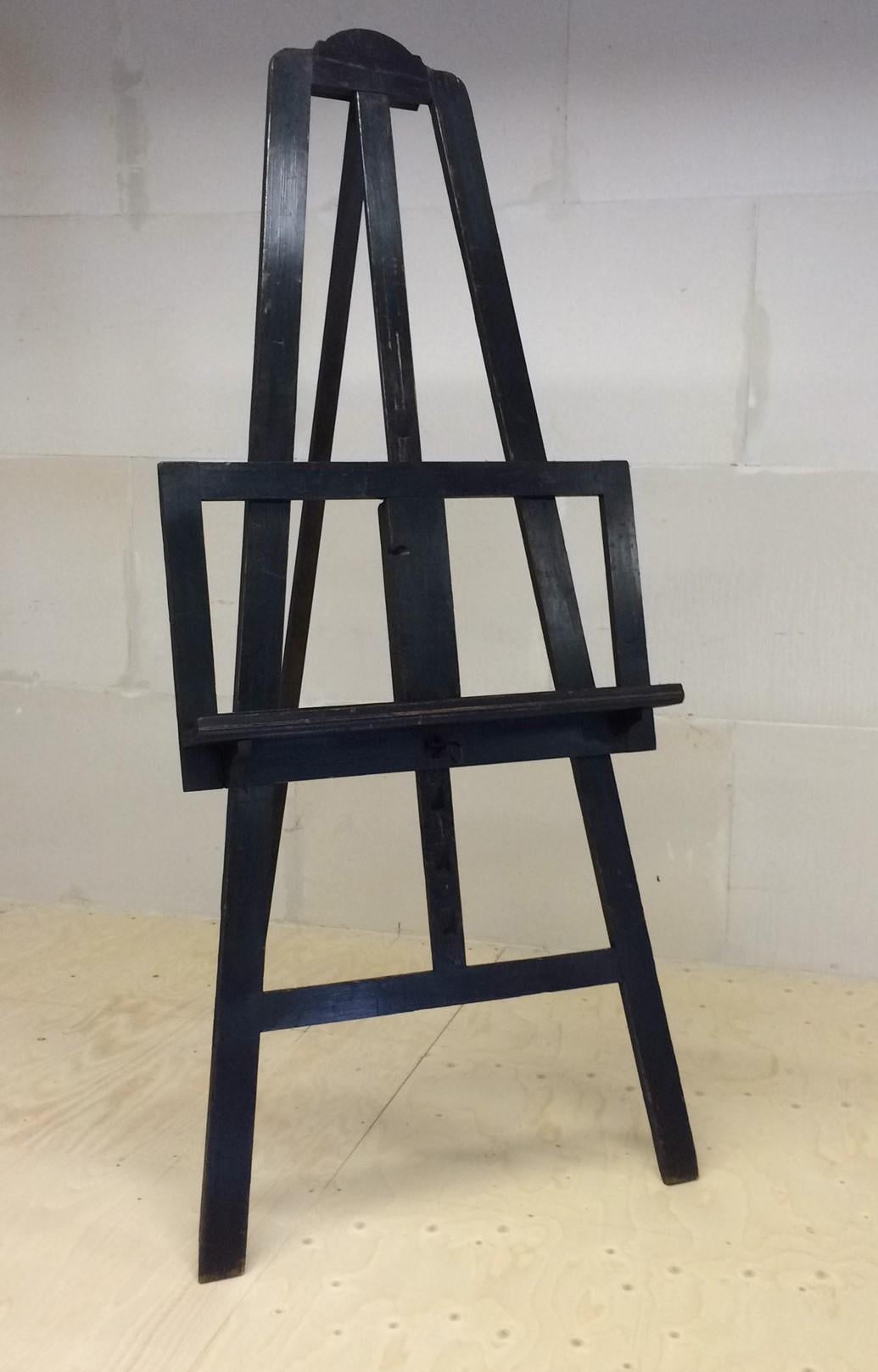 Early 1900s Arts & Crafts Era, Ebonized Wooden Studio Easel or Painting Stand 8