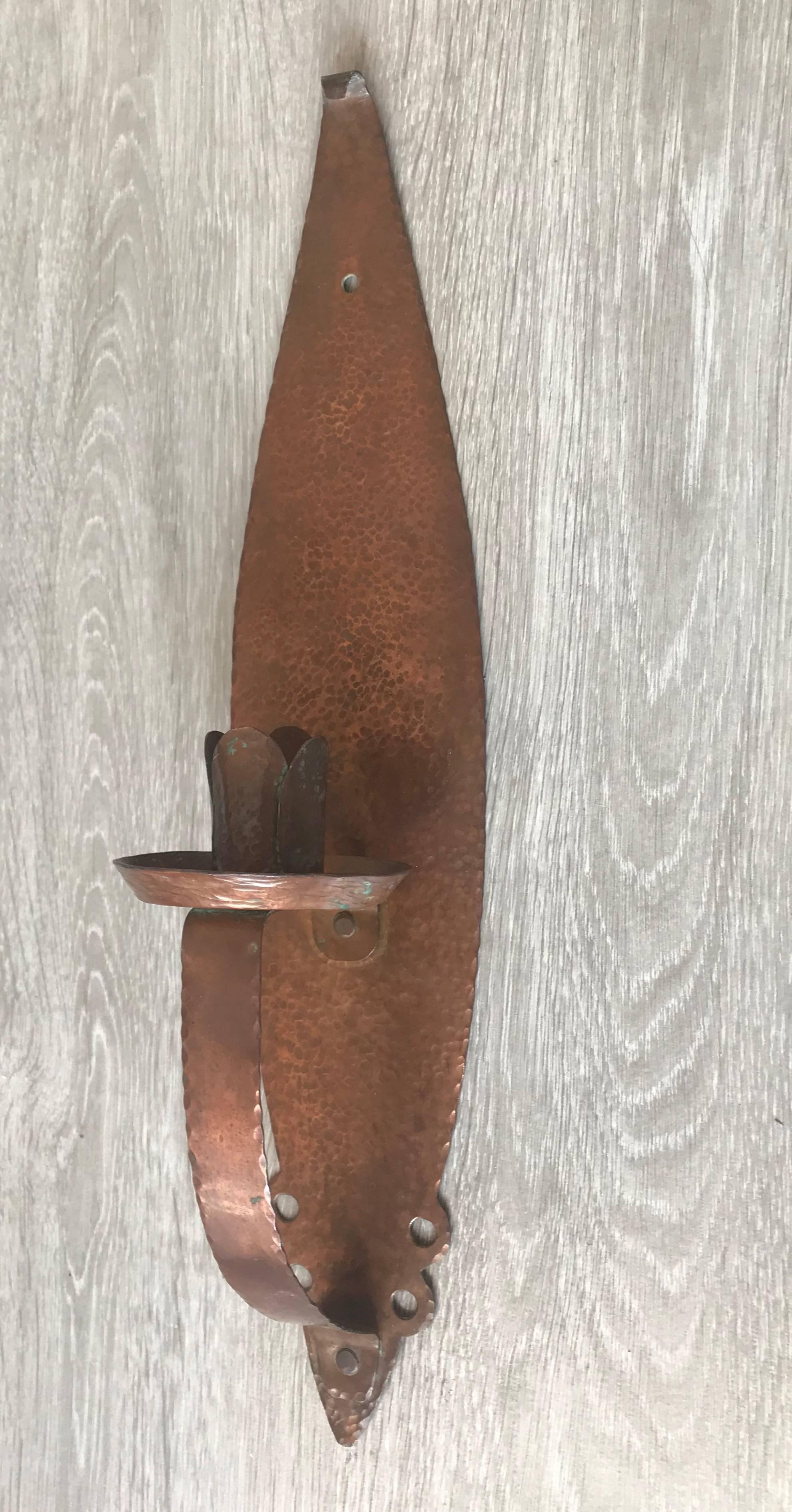 hammered copper wall sconce