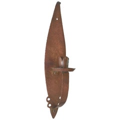 Early 1900s Arts & Crafts Hand-Hammered Copper Candleholder Wall Sconce