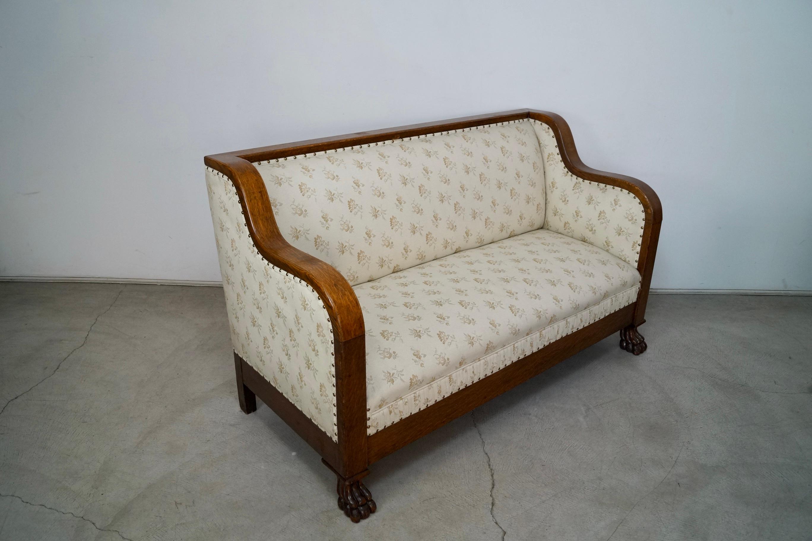 Early 20th Century Early 1900's Arts & Crafts Mission Sofa  For Sale
