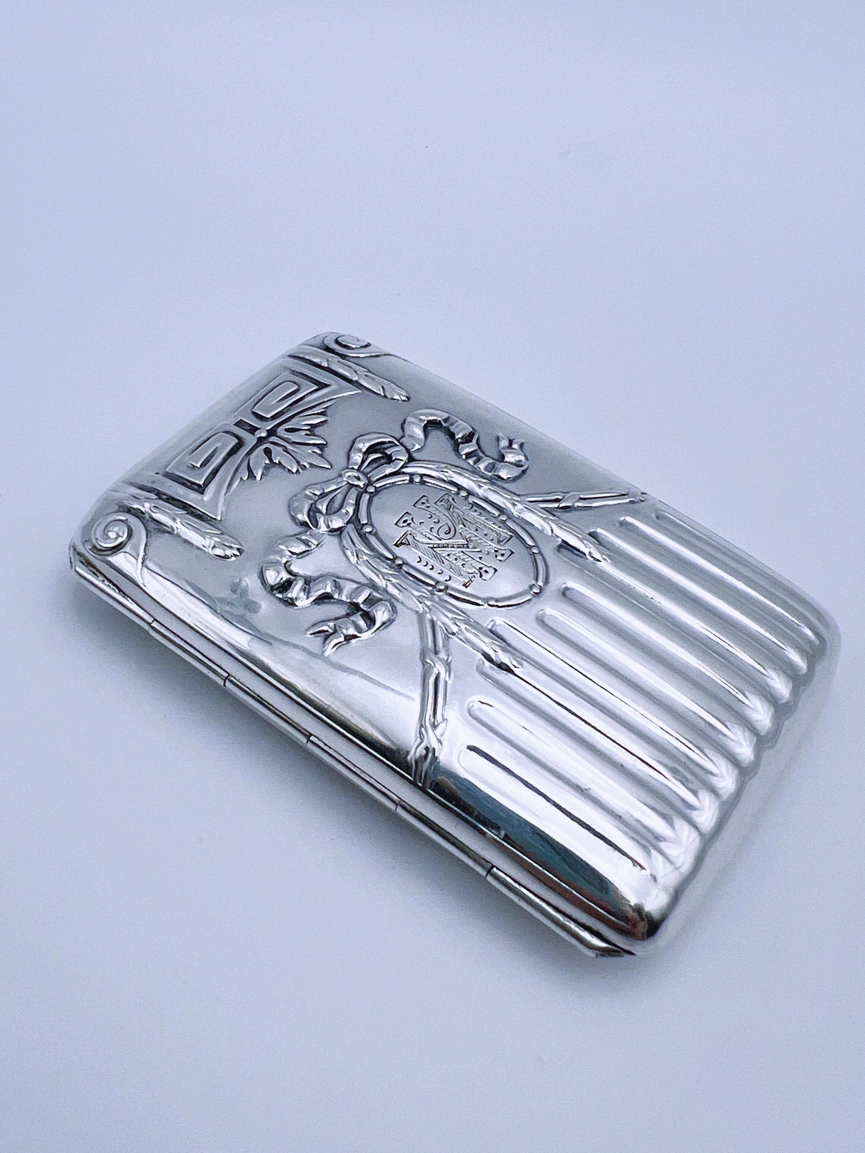 Portasigarette in argento massiccio dei primi anni del 1900, Norvegia in vendita 3