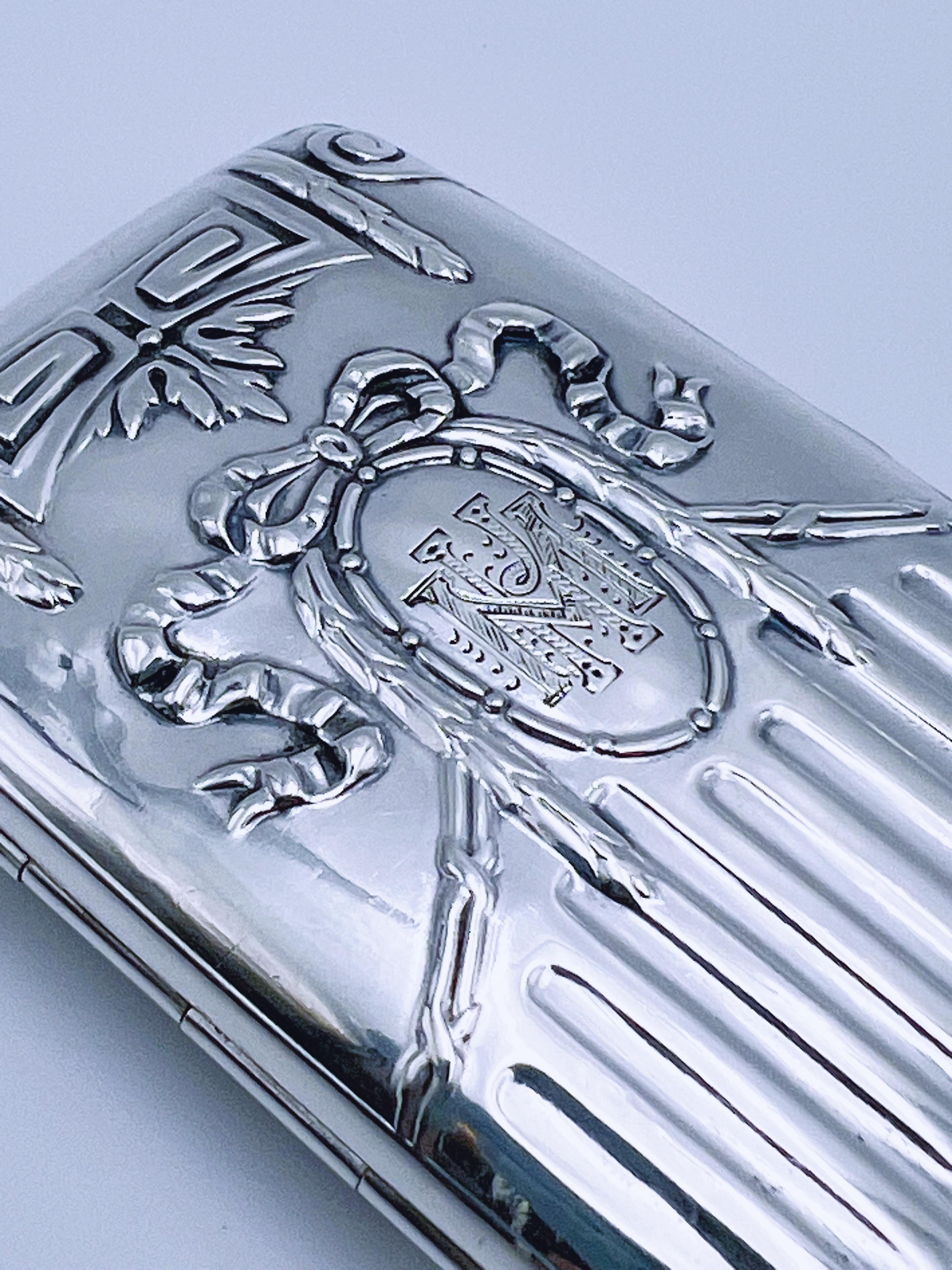 Portasigarette in argento massiccio dei primi anni del 1900, Norvegia in vendita 4