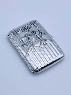 Early 1900s Arts & Crafts Solid Silver Cigarette Case, Norway