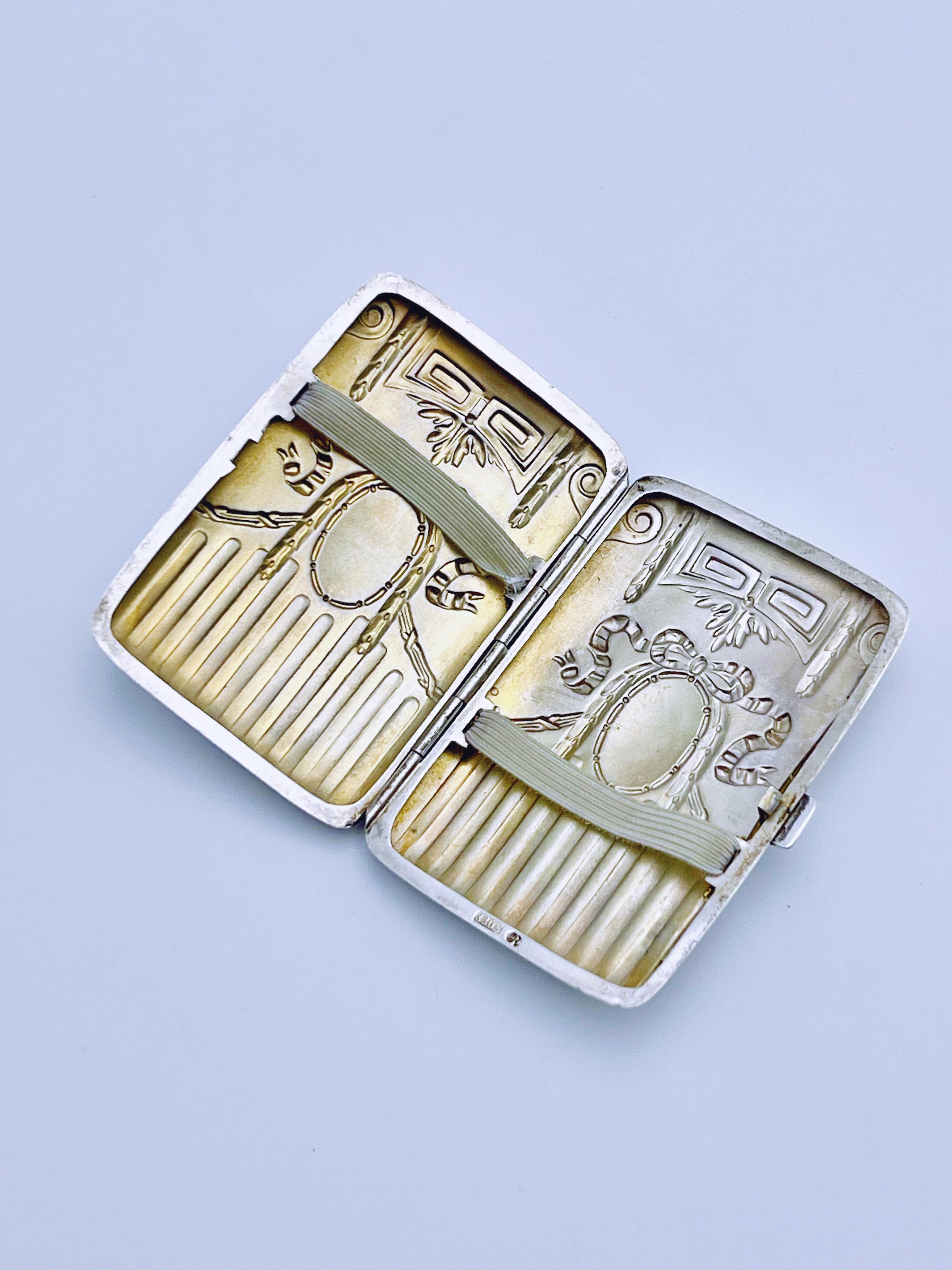 Argento Portasigarette in argento massiccio dei primi anni del 1900, Norvegia in vendita