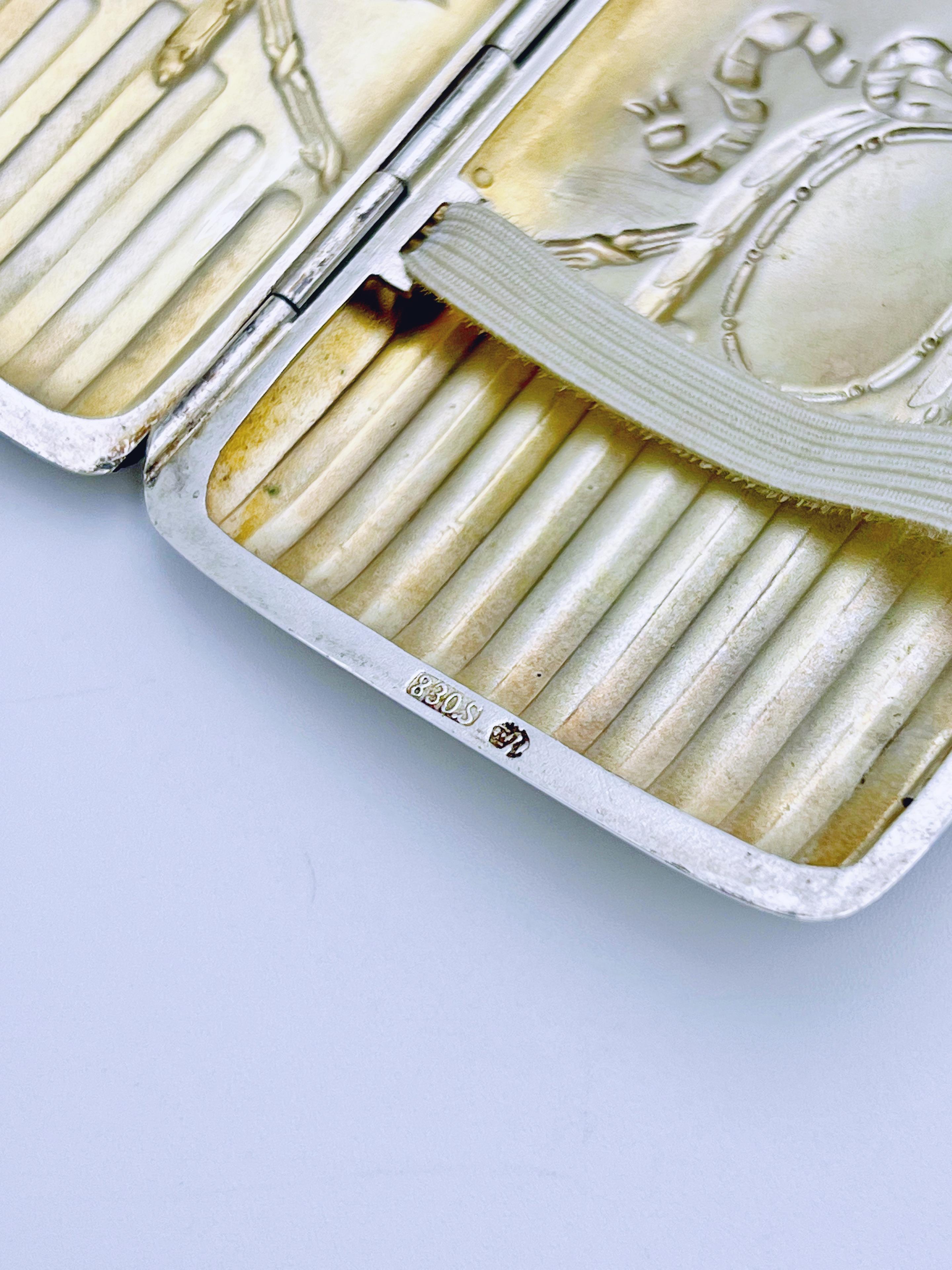 Portasigarette in argento massiccio dei primi anni del 1900, Norvegia in vendita 1